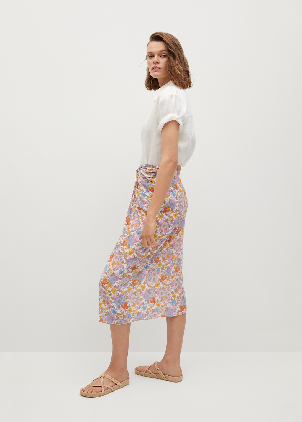 Knot printed skirt - Details of the article 1