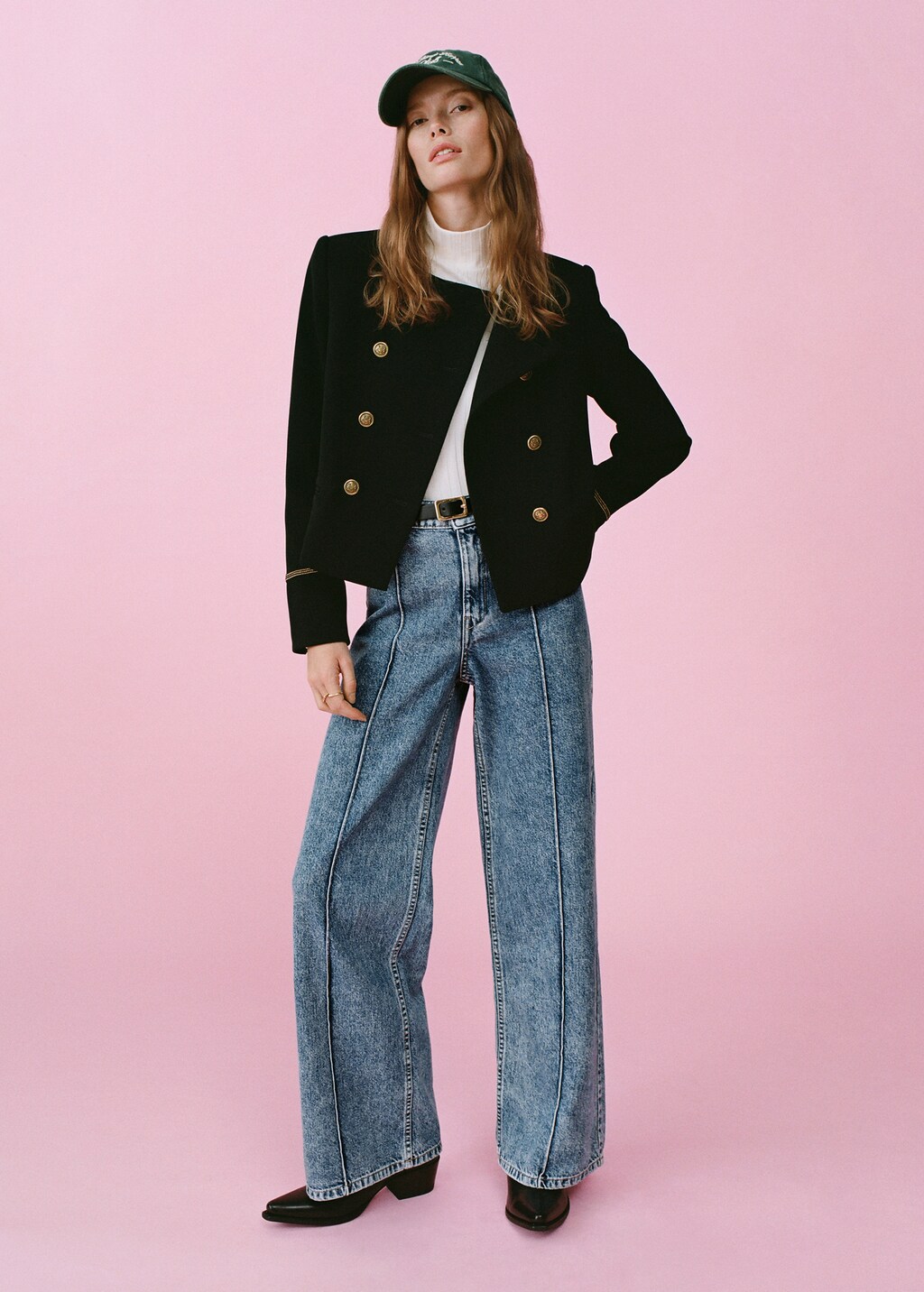 High-waist wideleg jeans with seams - Details of the article 5