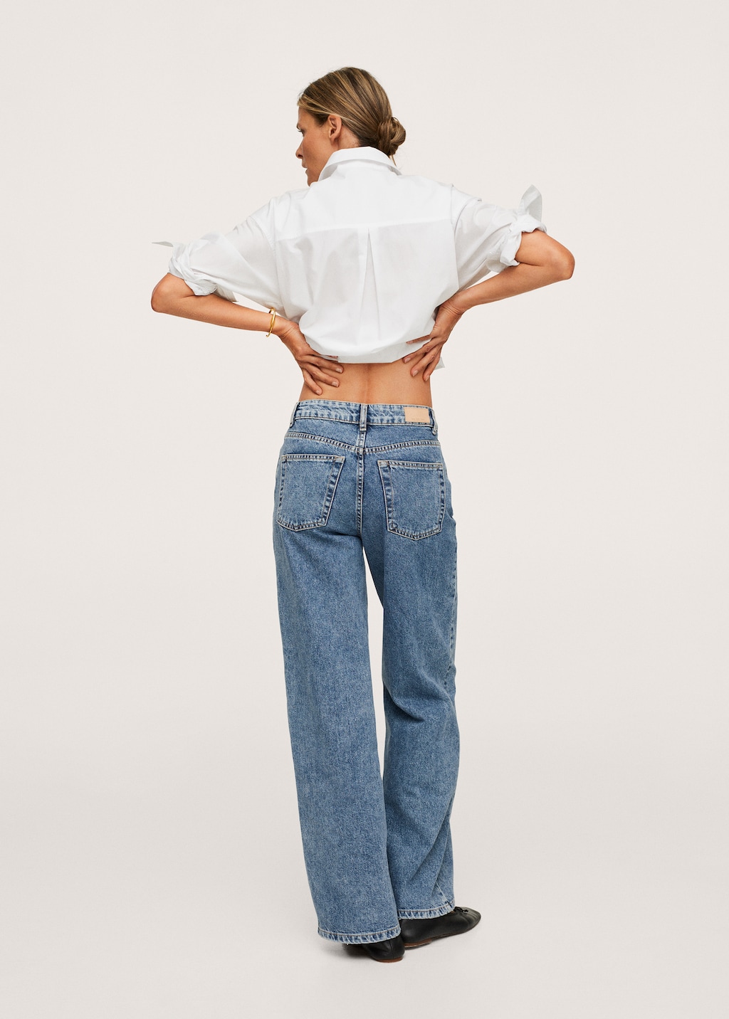 High-waist wideleg jeans with seams - Reverse of the article