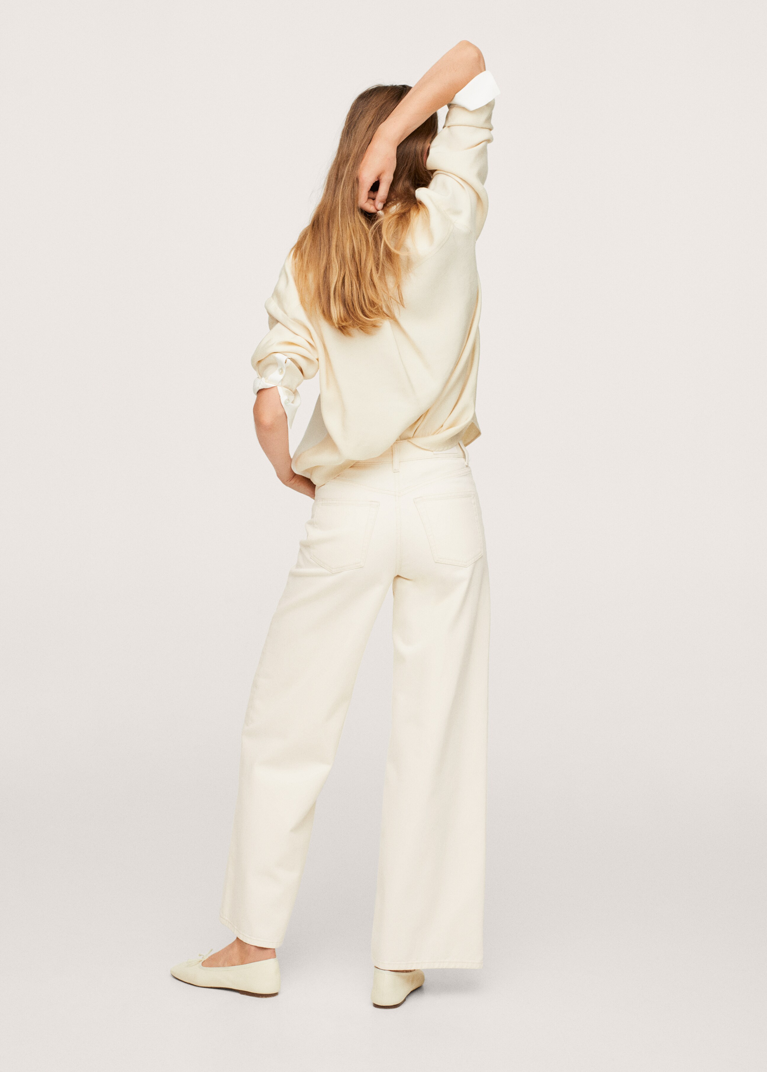 High-waist wideleg jeans with seams - Reverse of the article