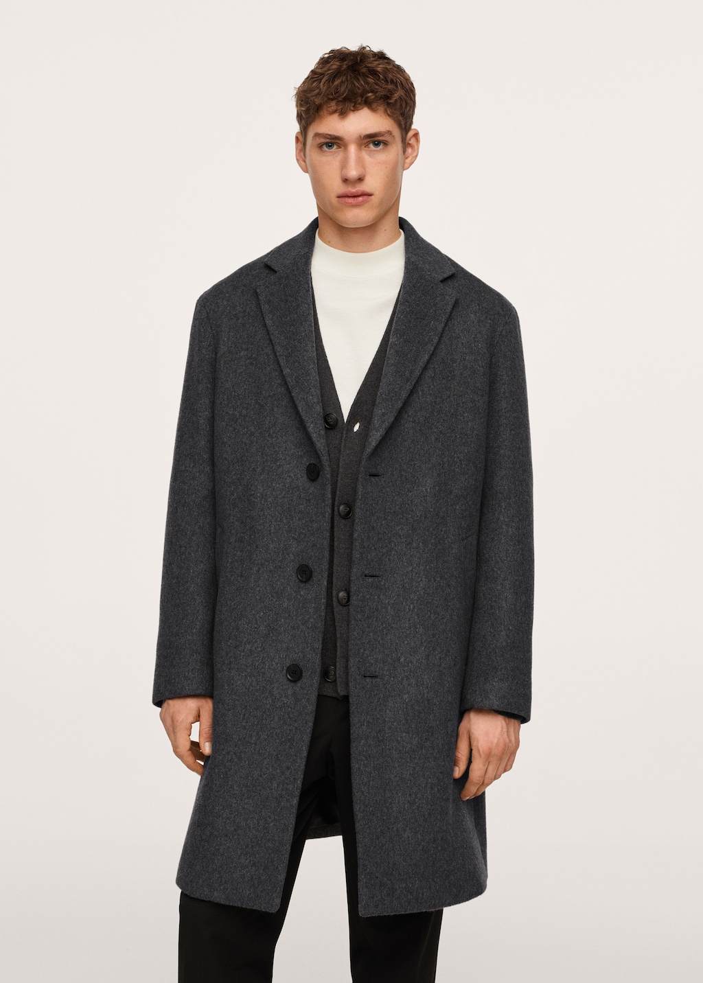 Recycled wool oversize coat - Medium plane