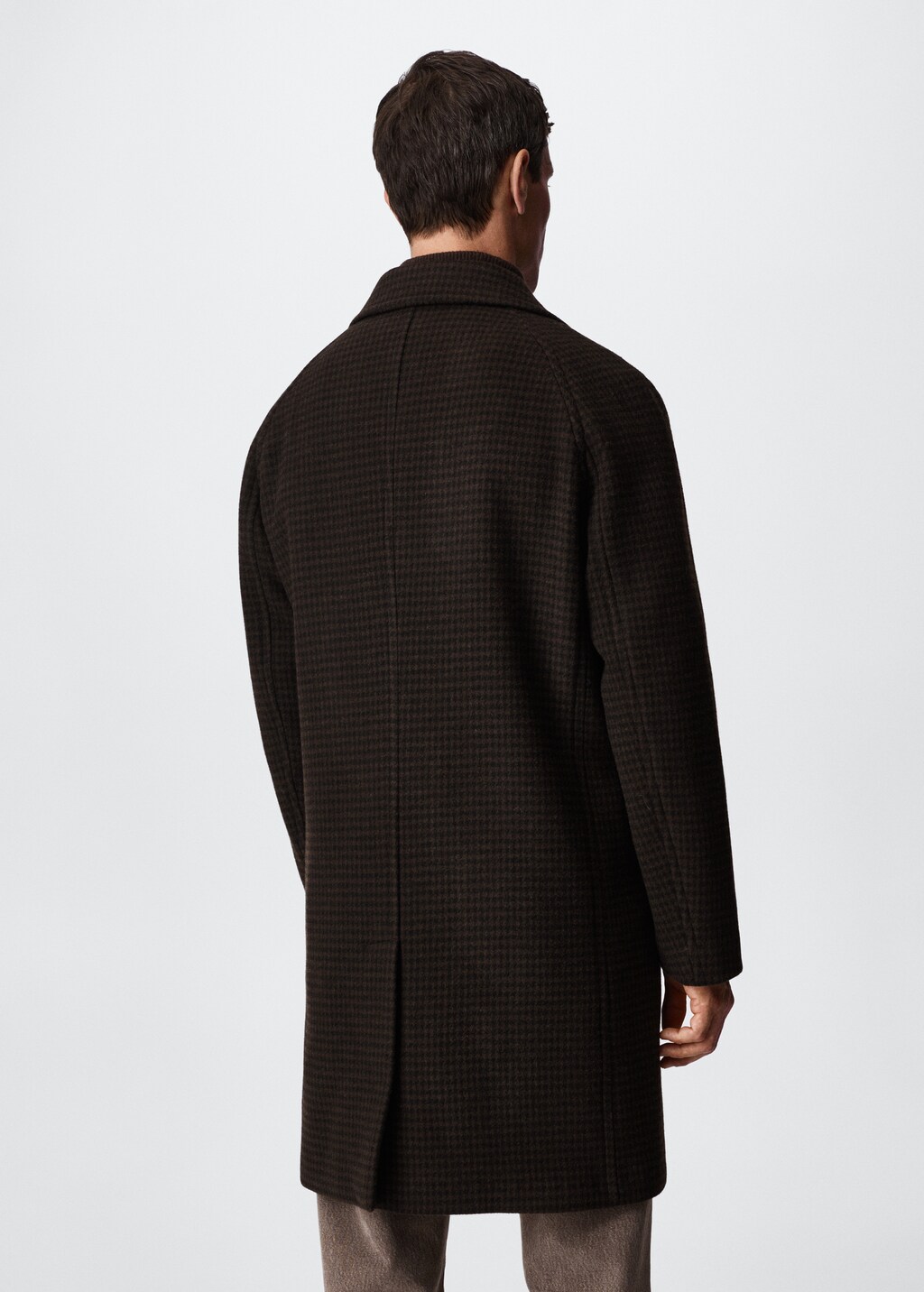 Houndstooth wool-blend coat - Reverse of the article