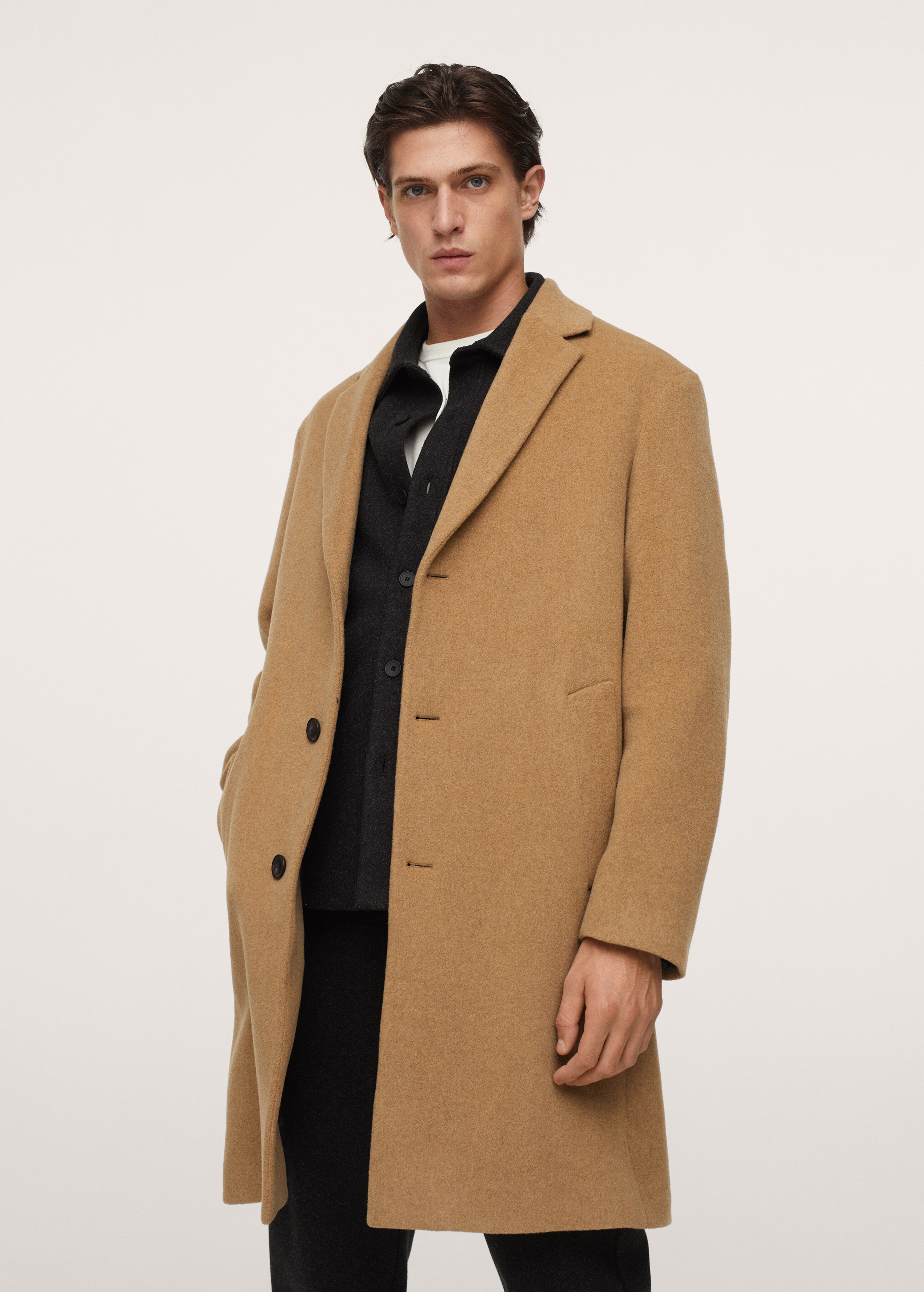 Recycled wool oversize coat - Medium plane