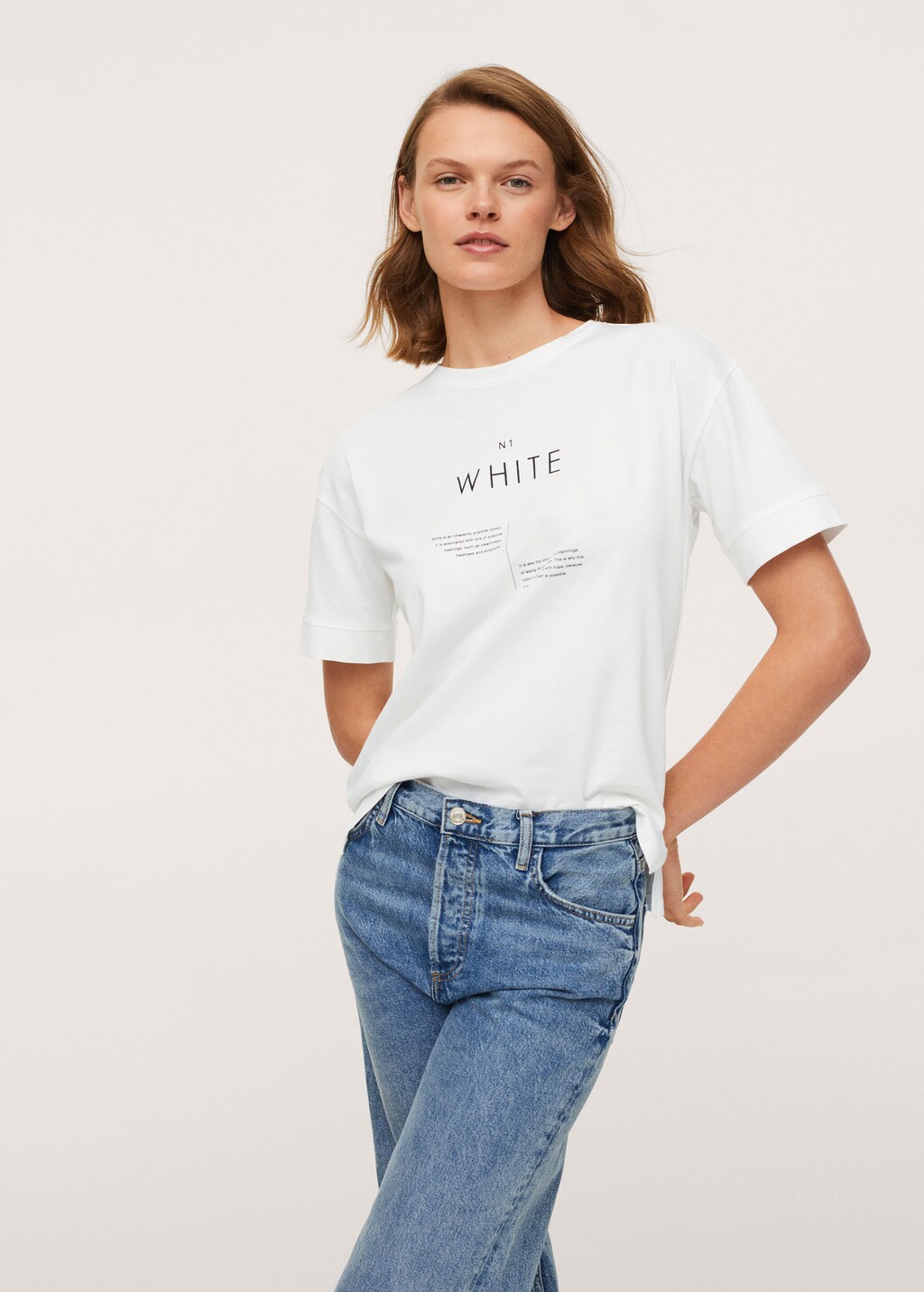 Message cotton T-shirt - Medium plane