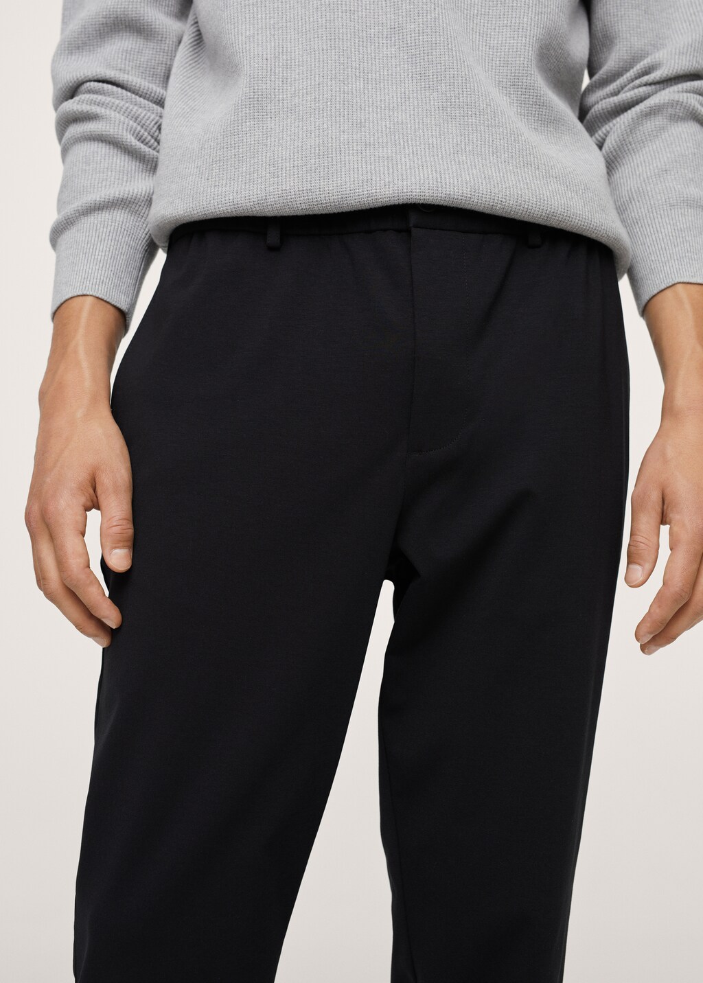 Elastic waist cotton trousers - Details of the article 1