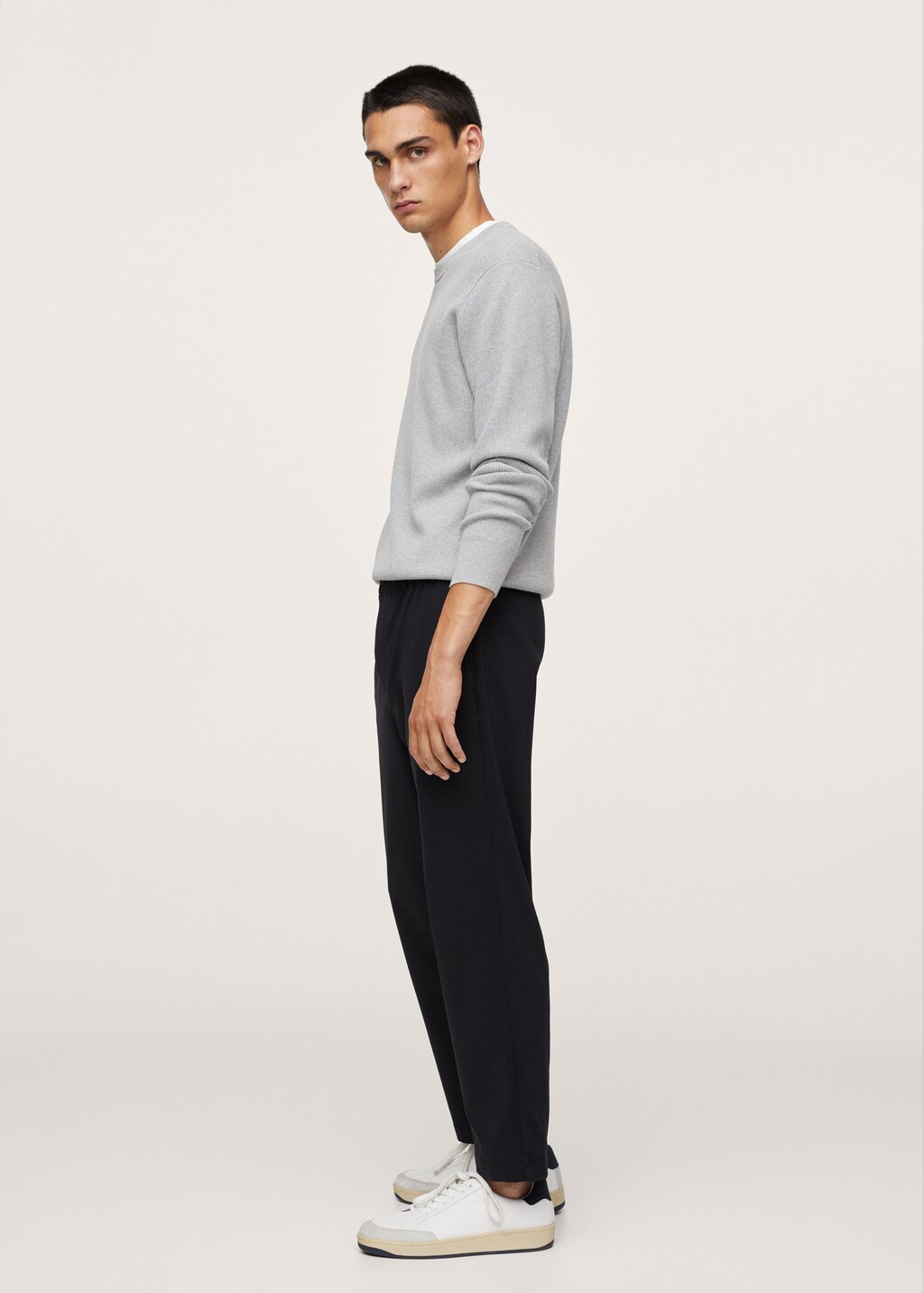 Elastic waist cotton trousers - Details of the article 2