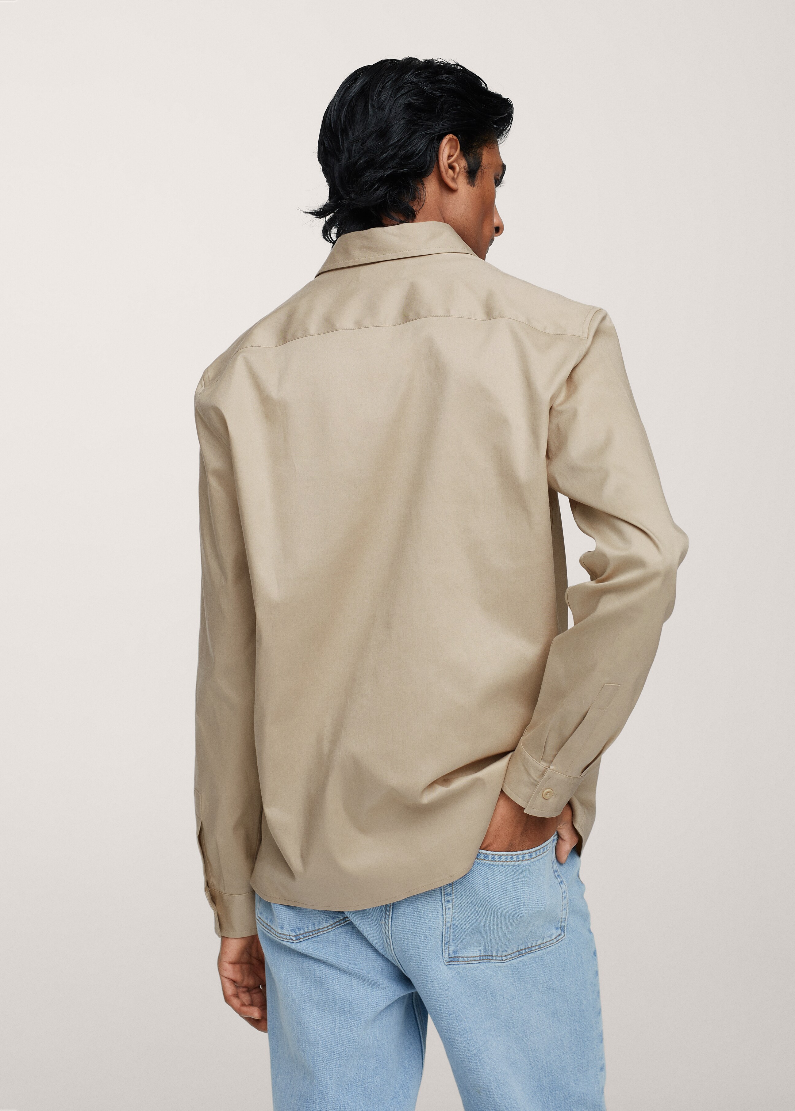 Cotton lyocell shirt with pockets - Reverse of the article