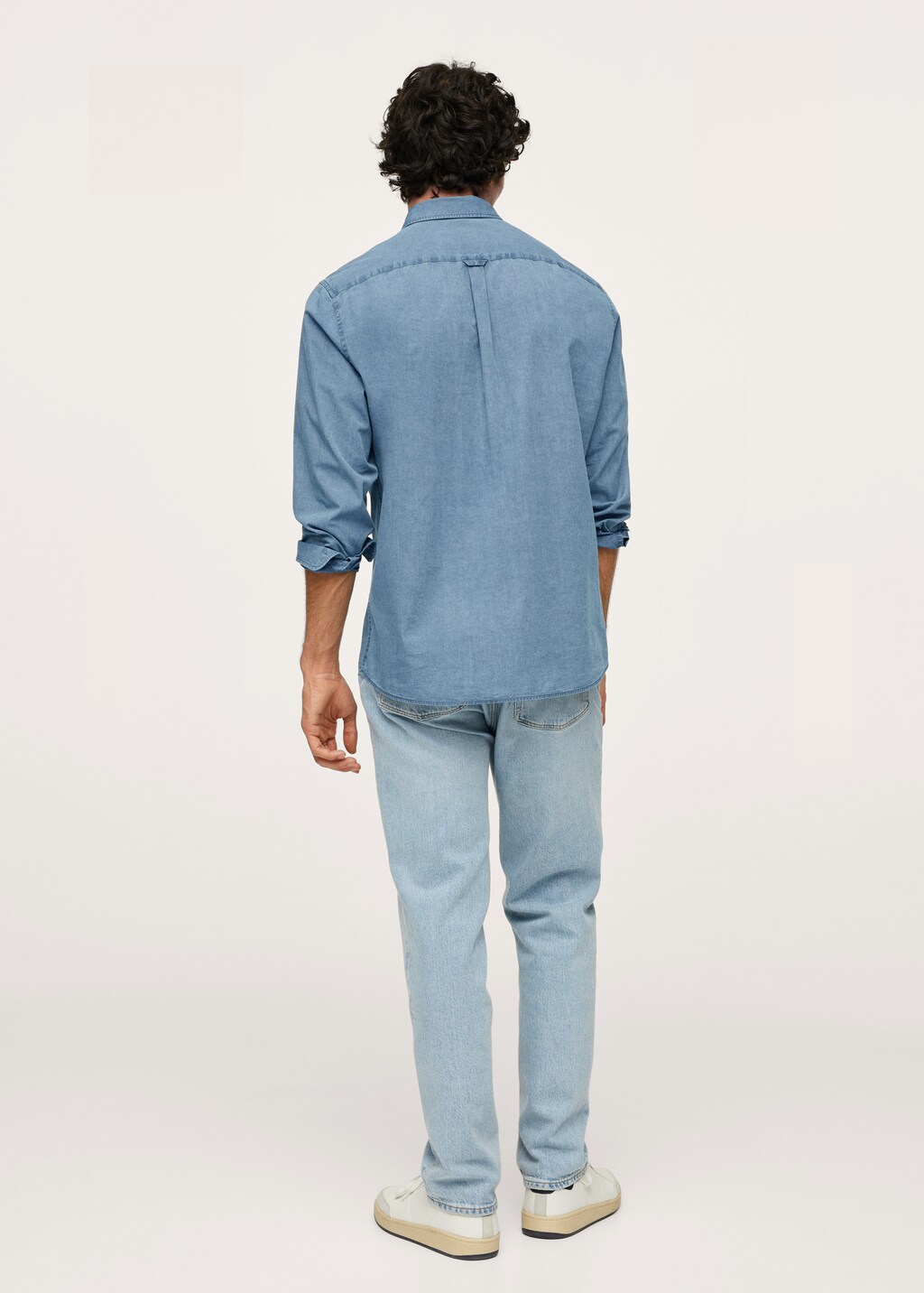 Regular-fit denim shirt with pocket - Reverse of the article