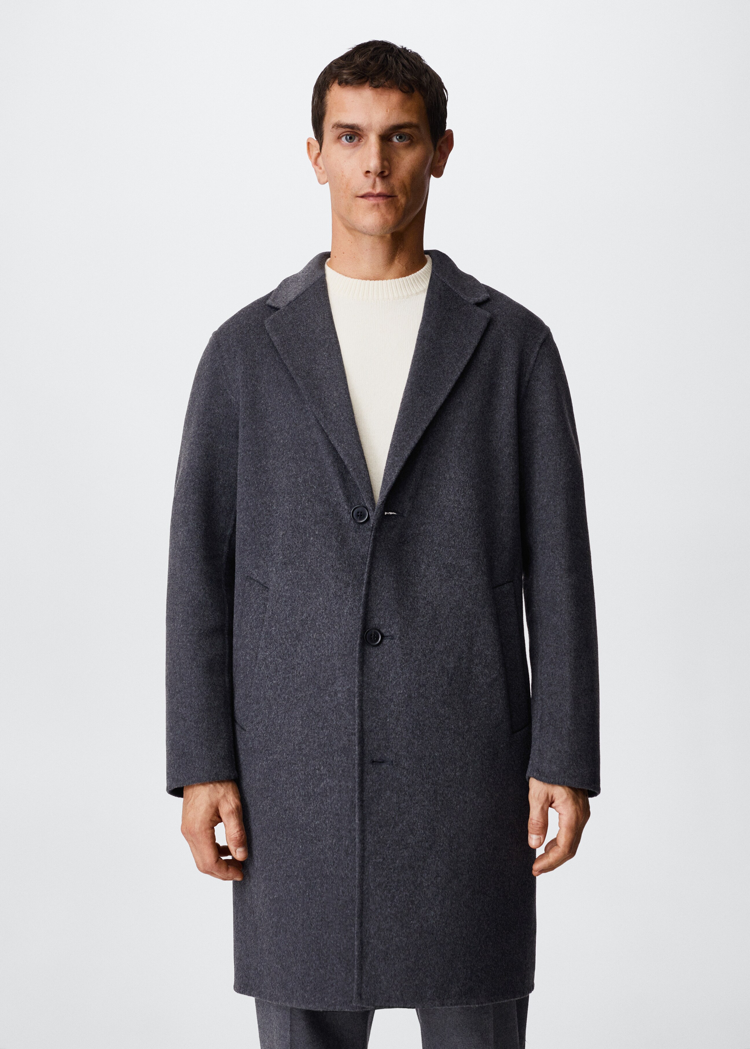 Handmade recycled wool coat - Medium plane