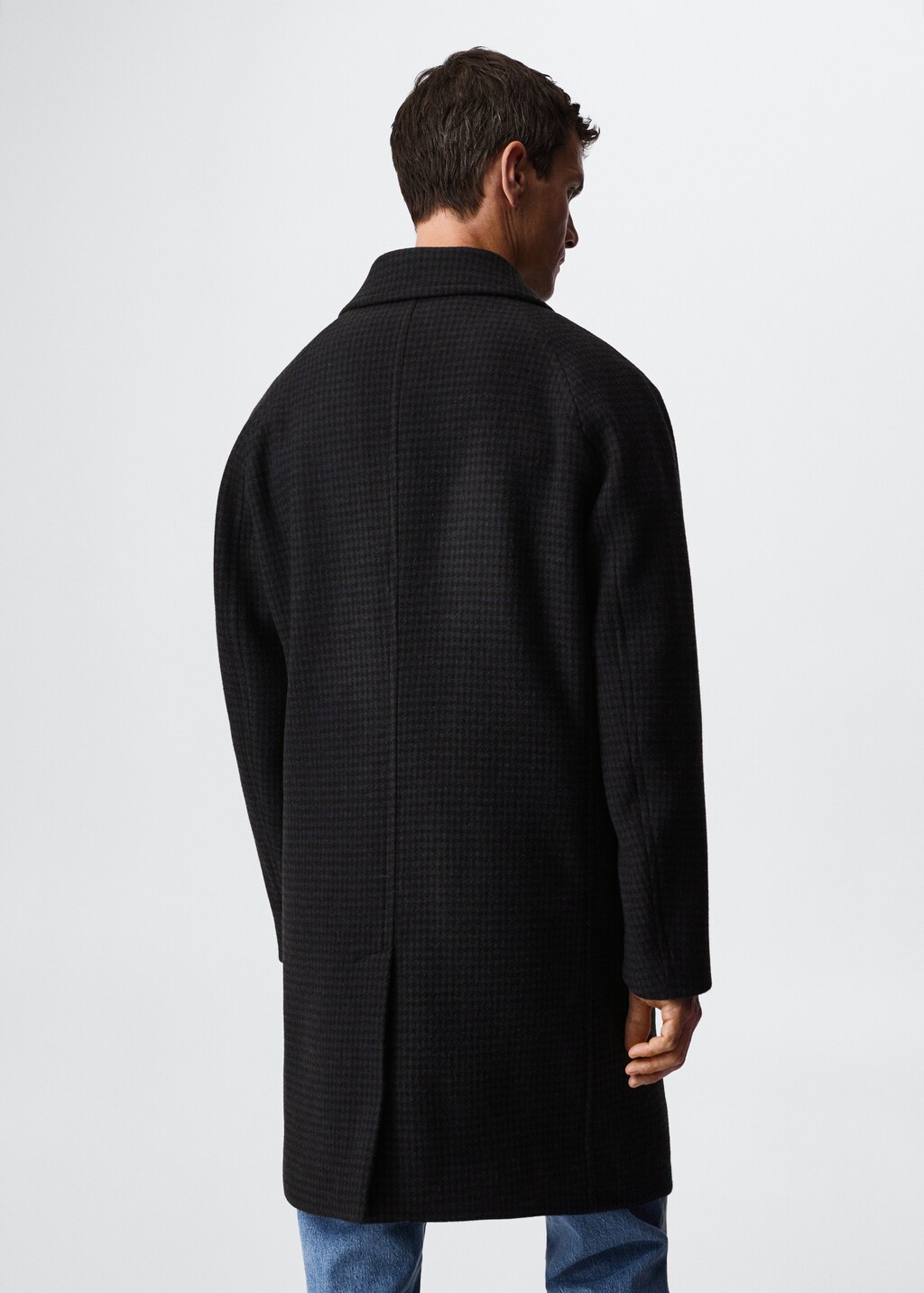 Houndstooth wool-blend coat - Reverse of the article