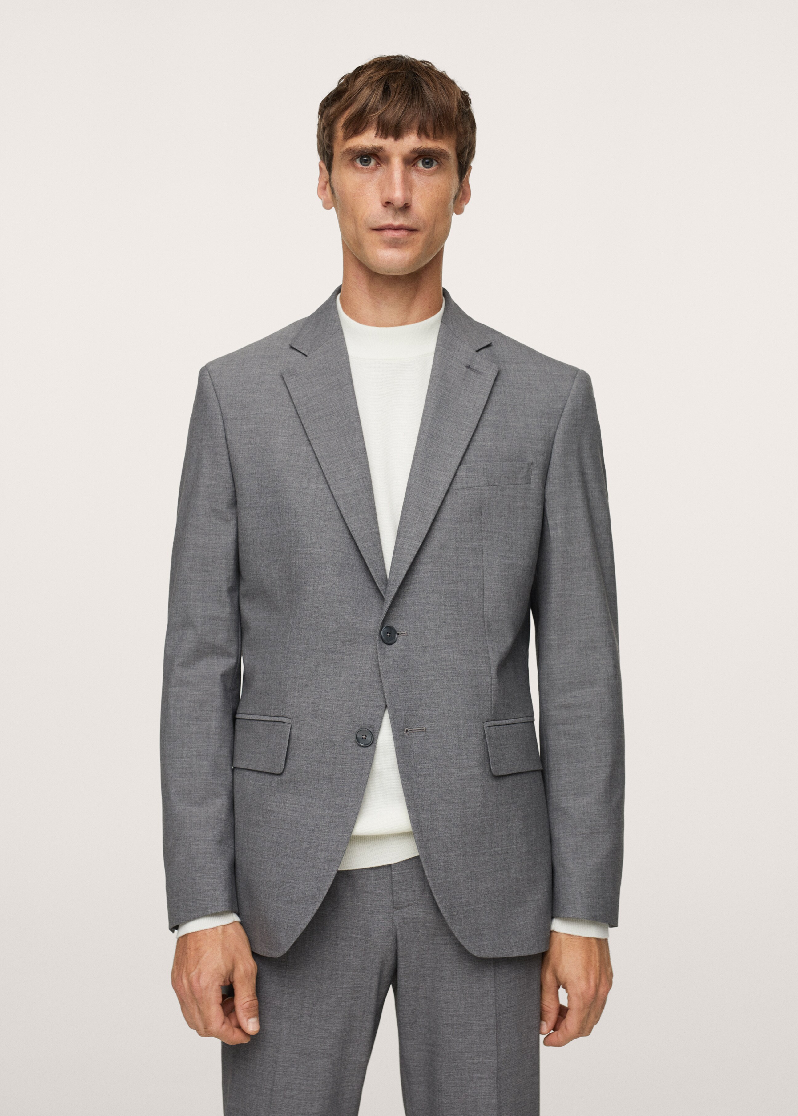 Slim fit microstructure suit blazer - Medium plane