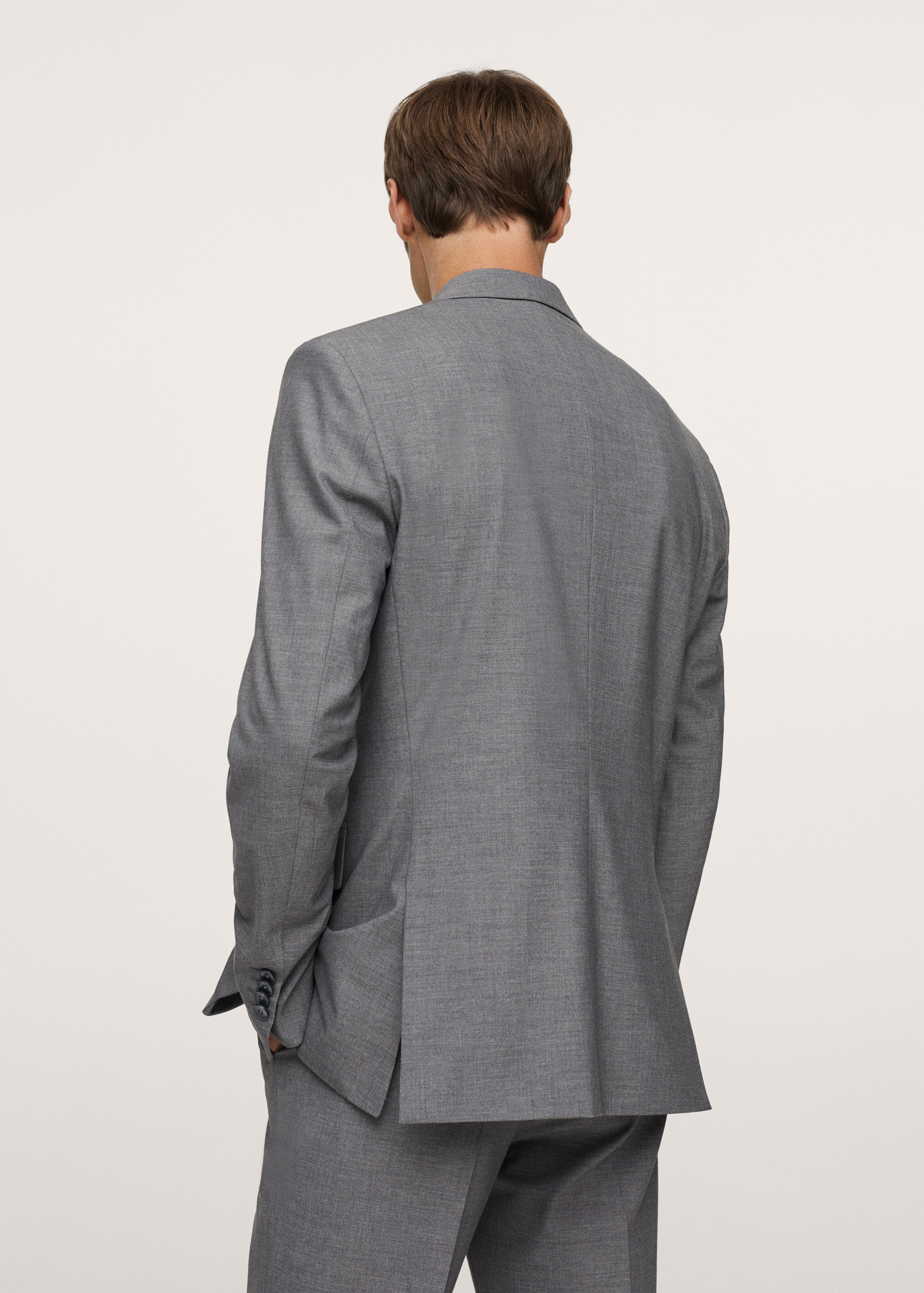 Slim fit microstructure suit blazer - Reverse of the article
