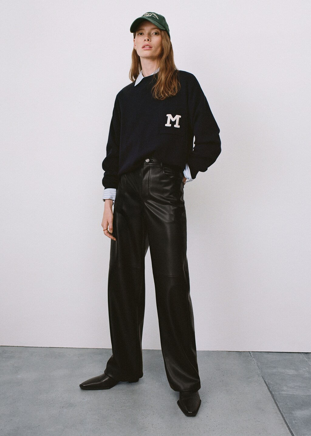 Leather effect high waist pant - Details of the article 5