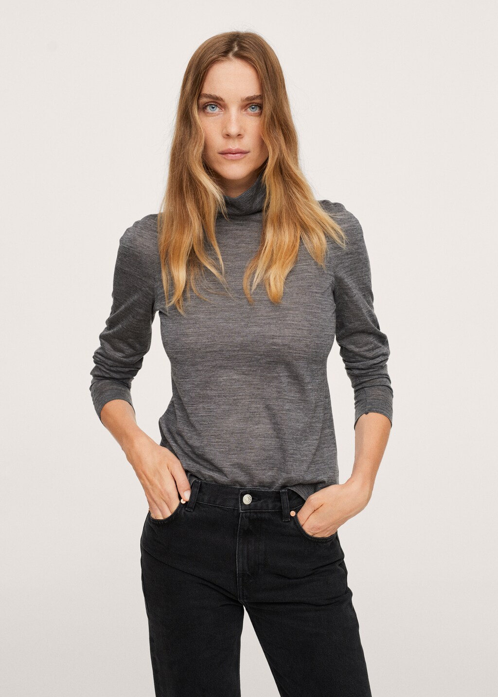 Turtleneck long-sleeved t-shirt - Medium plane