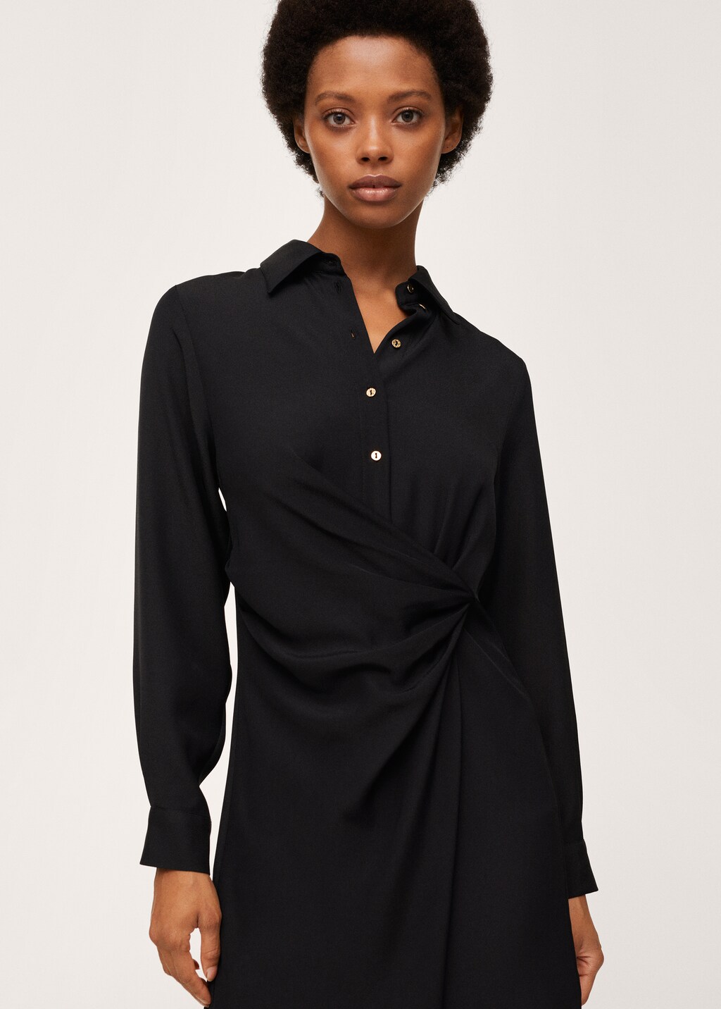 Knot detail shirt dress - Medium plane