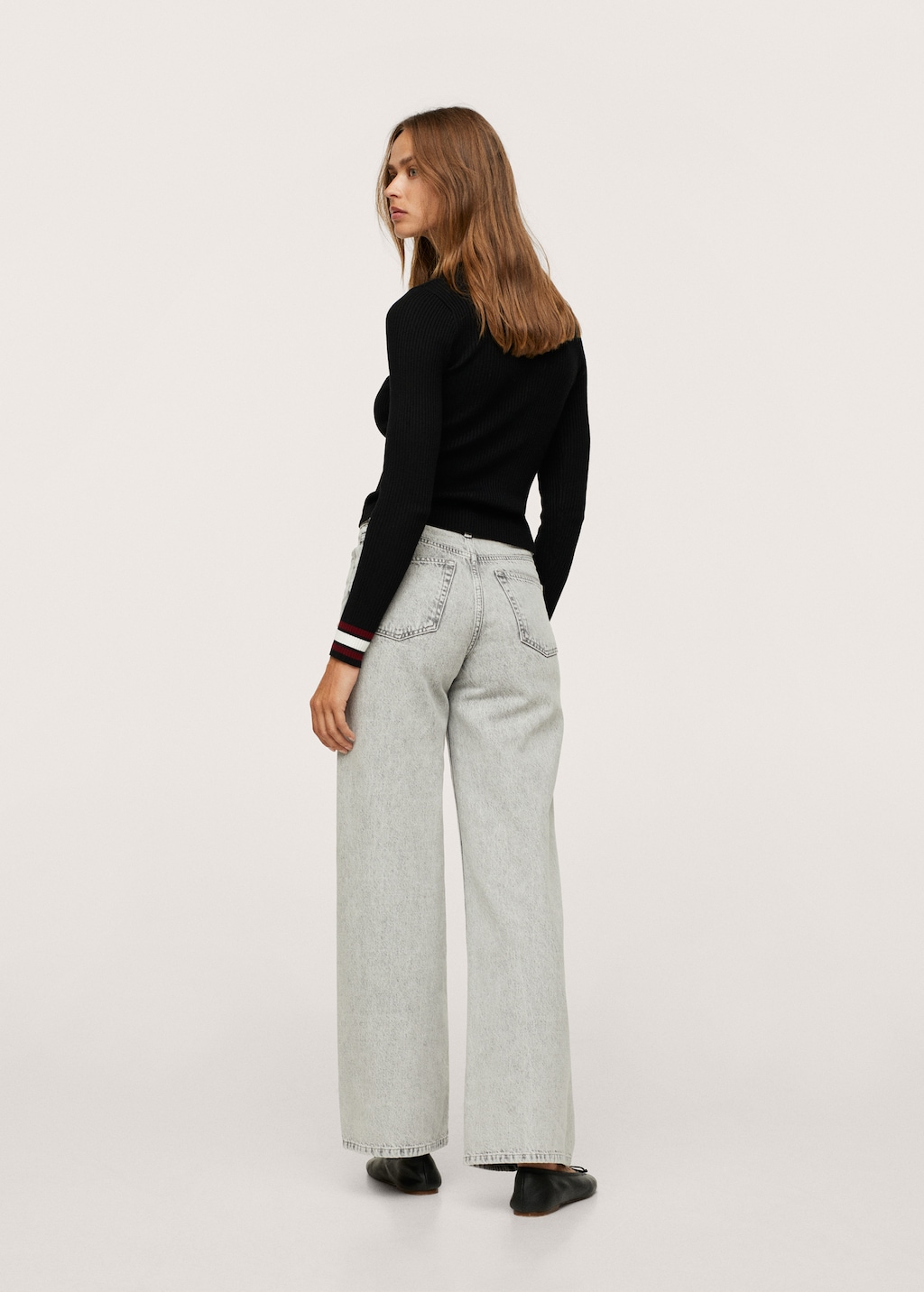 High-waist wideleg jeans with seams - Reverse of the article