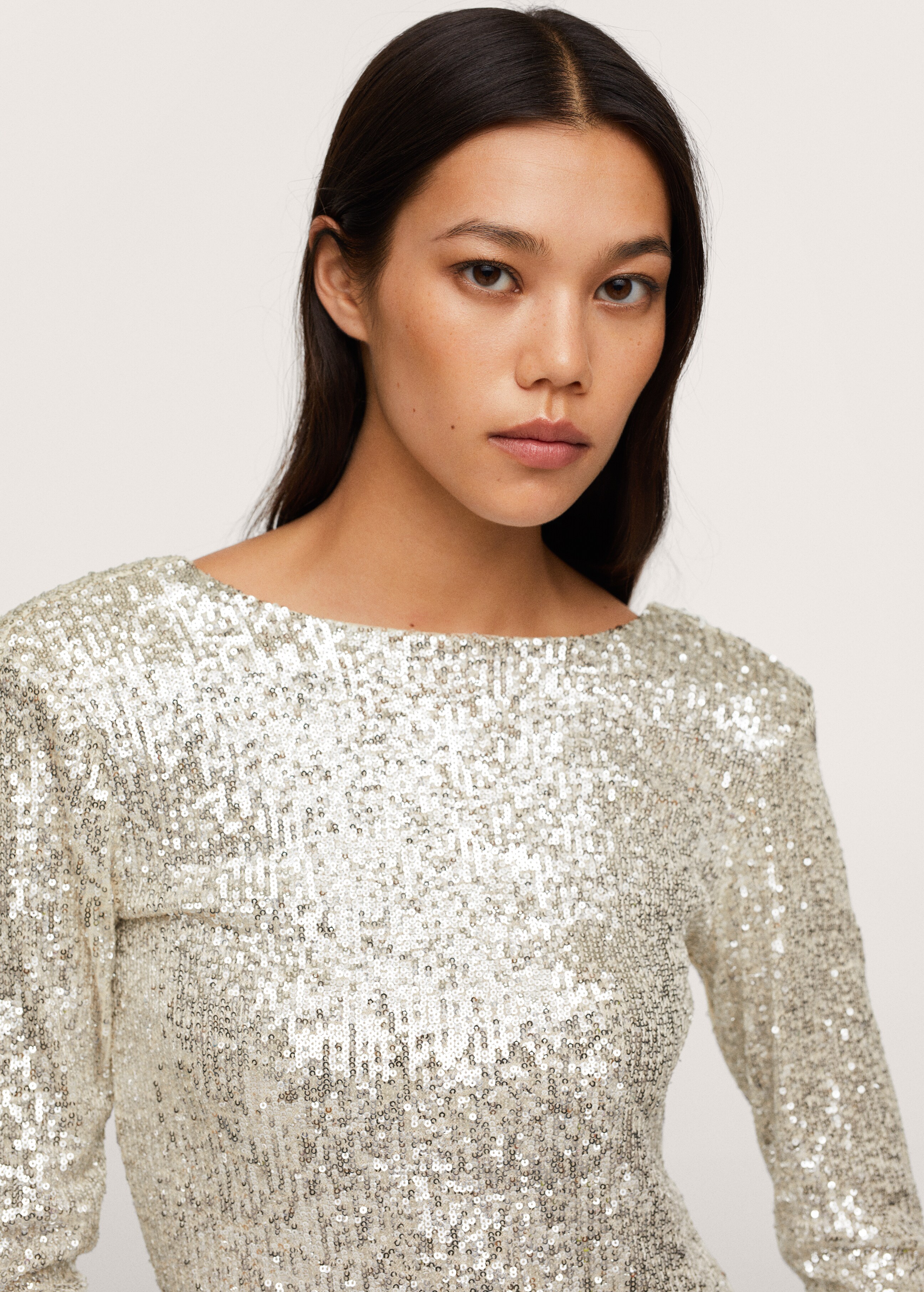 Scoop-back sequin dress - Details of the article 1