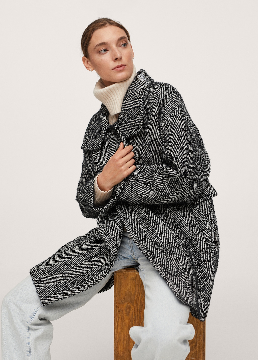 Wool funnel neck coat - Details of the article 4