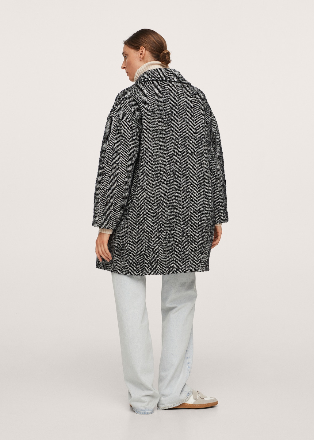 Wool funnel neck coat - Reverse of the article