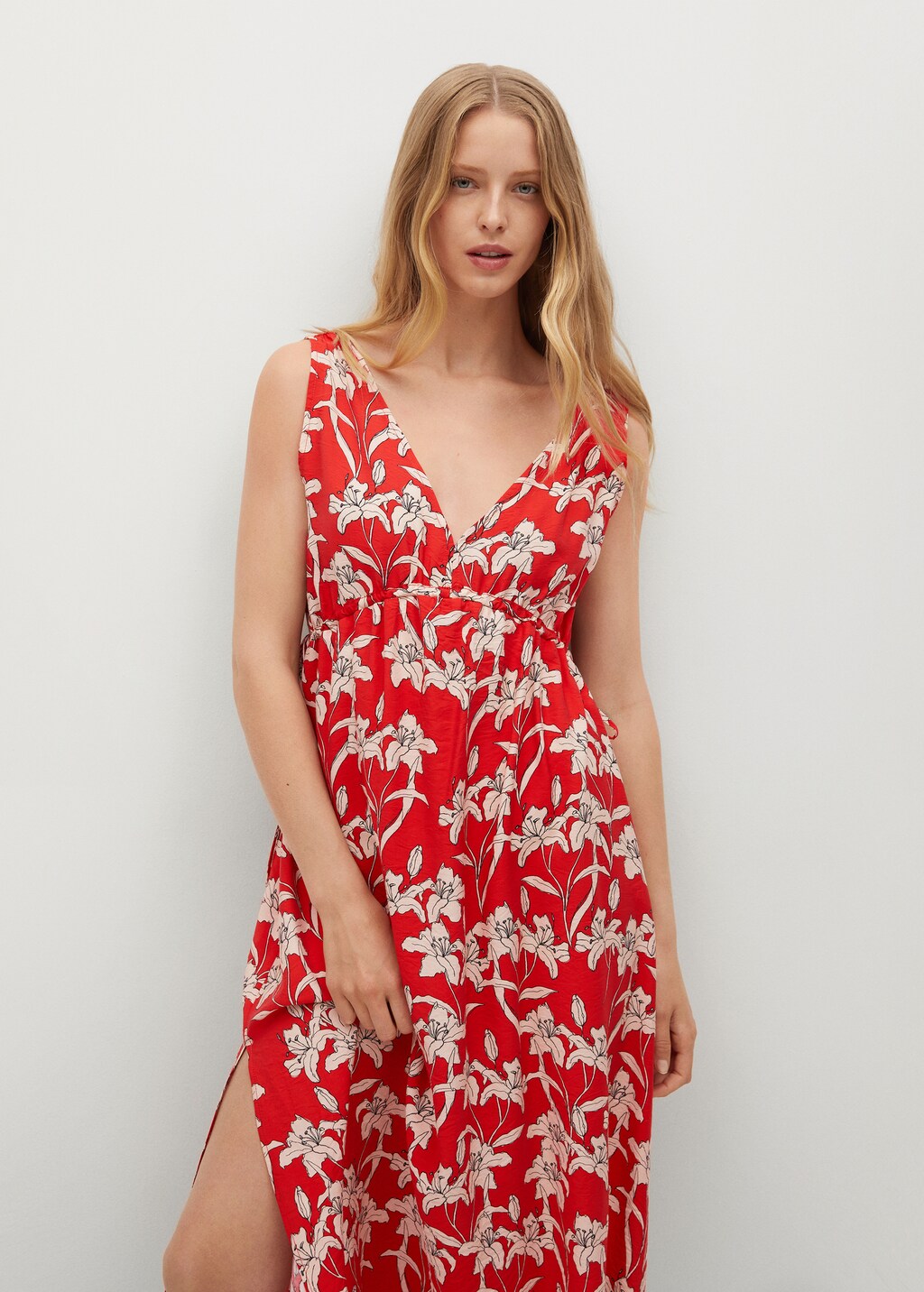 Printed cut-out detail dress - Medium plane