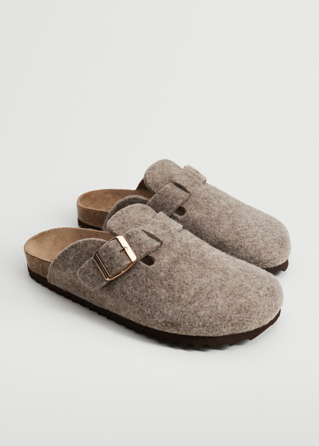 Felt clogs with fastener - Medium plane