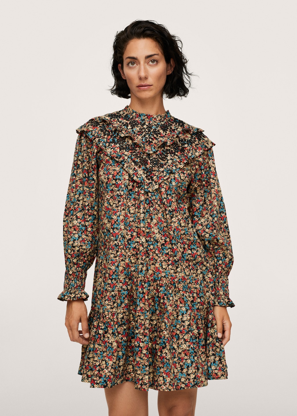 Embroidered printed dress - Medium plane