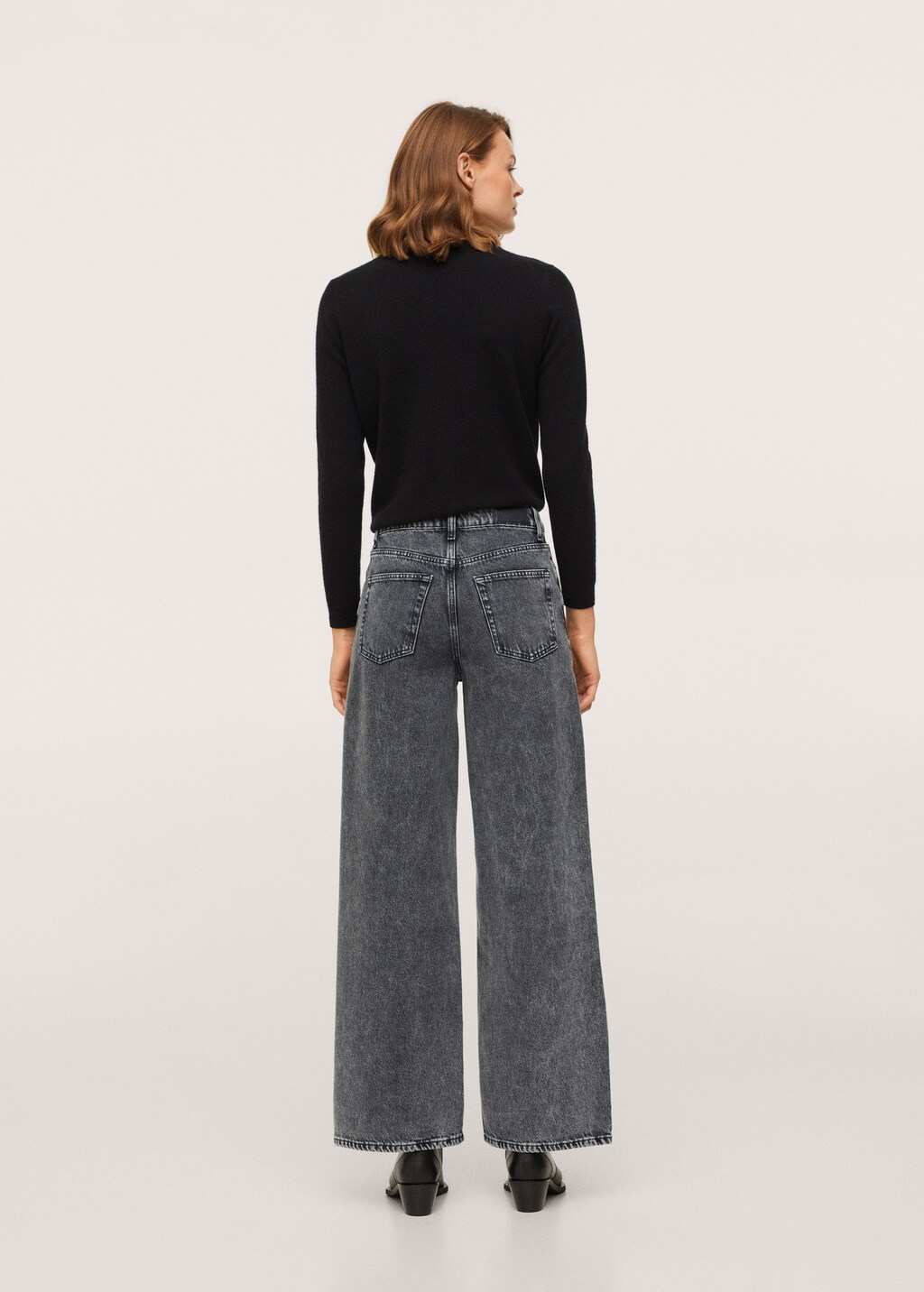 High-waist wideleg jeans with seams - Reverse of the article