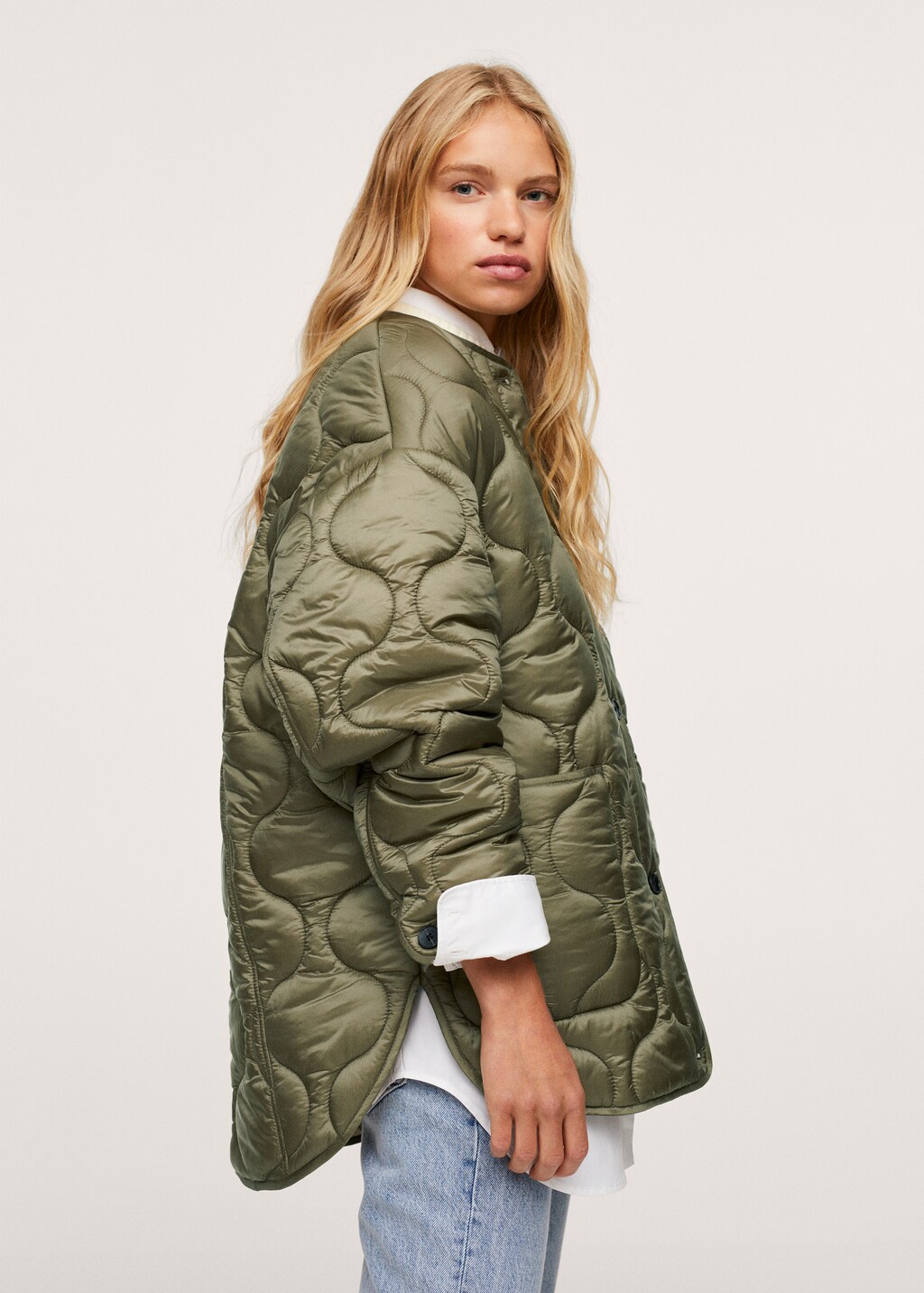 Satin quilted jacket - Details of the article 3