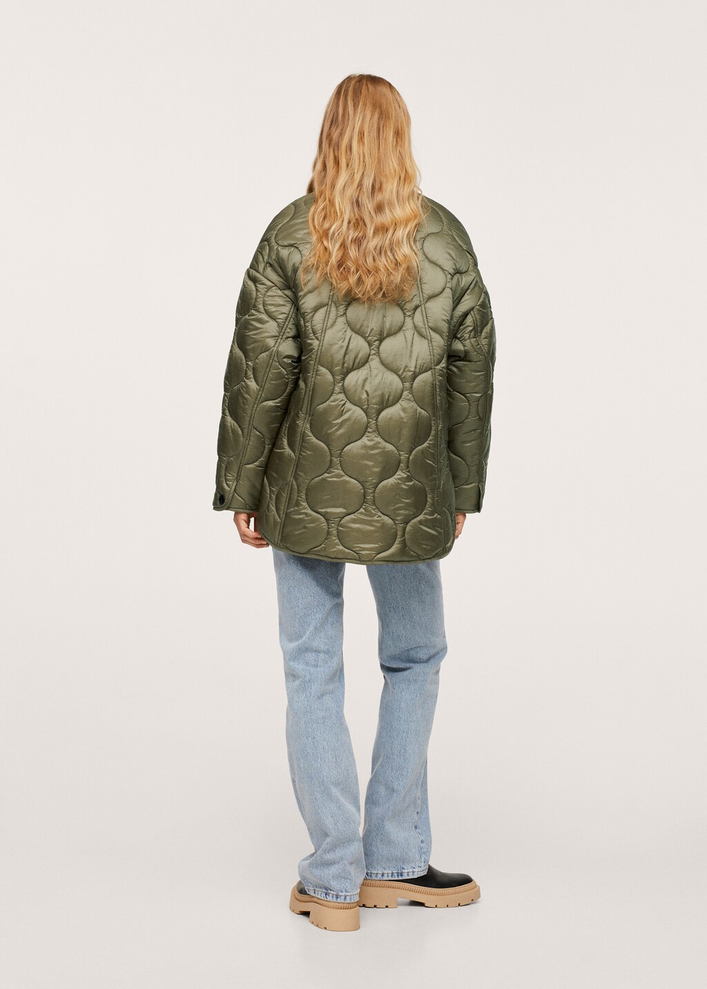 Satin quilted jacket - Reverse of the article