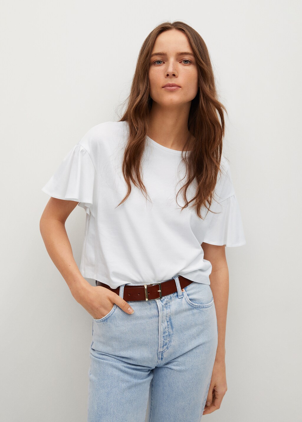 Frills cotton t-shirt - Medium plane