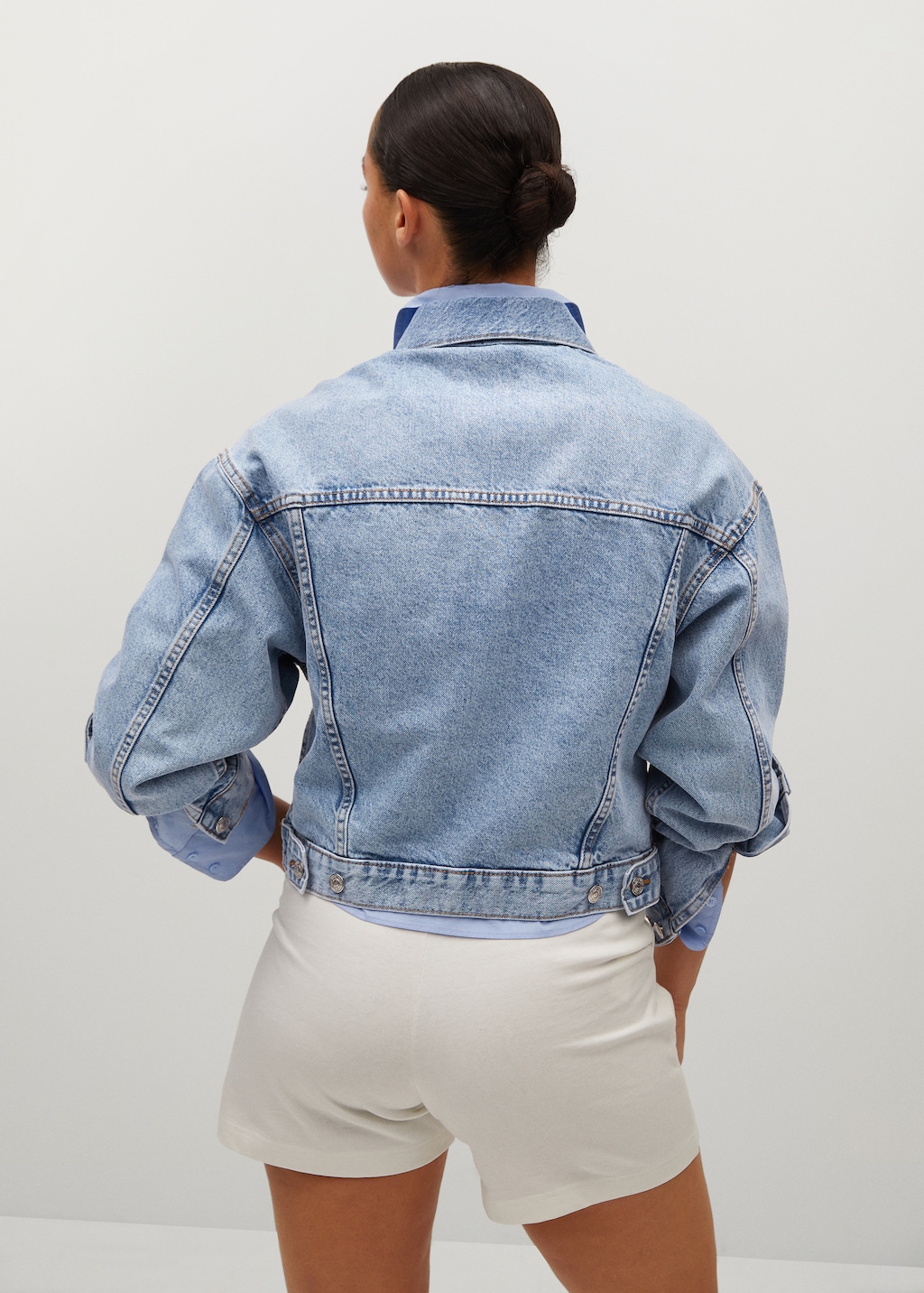 Denim oversized jacket - Reverse of the article