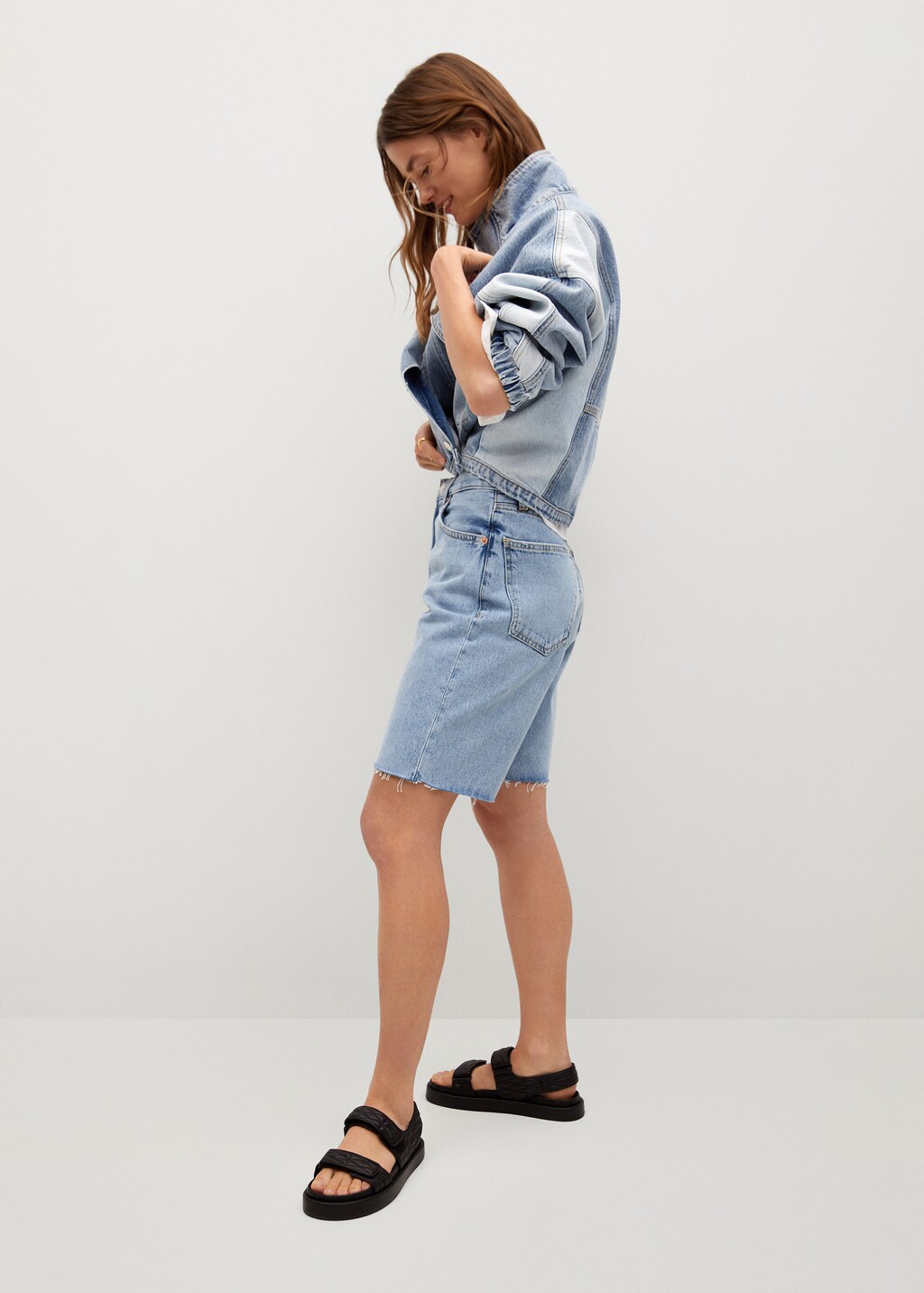 High-waist denim bermuda - Details of the article 3