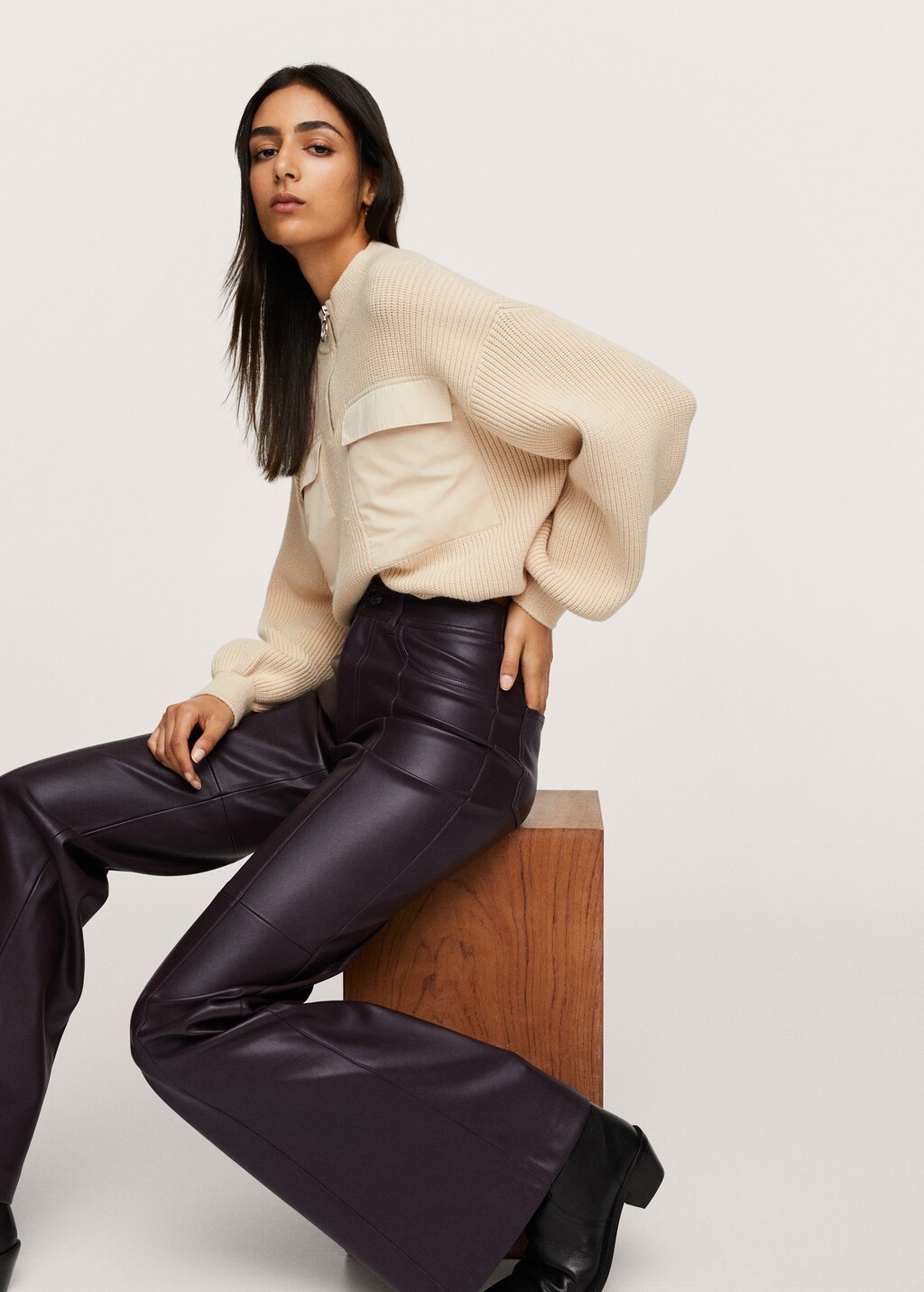 Wide leg faux leather pants - Details of the article 2