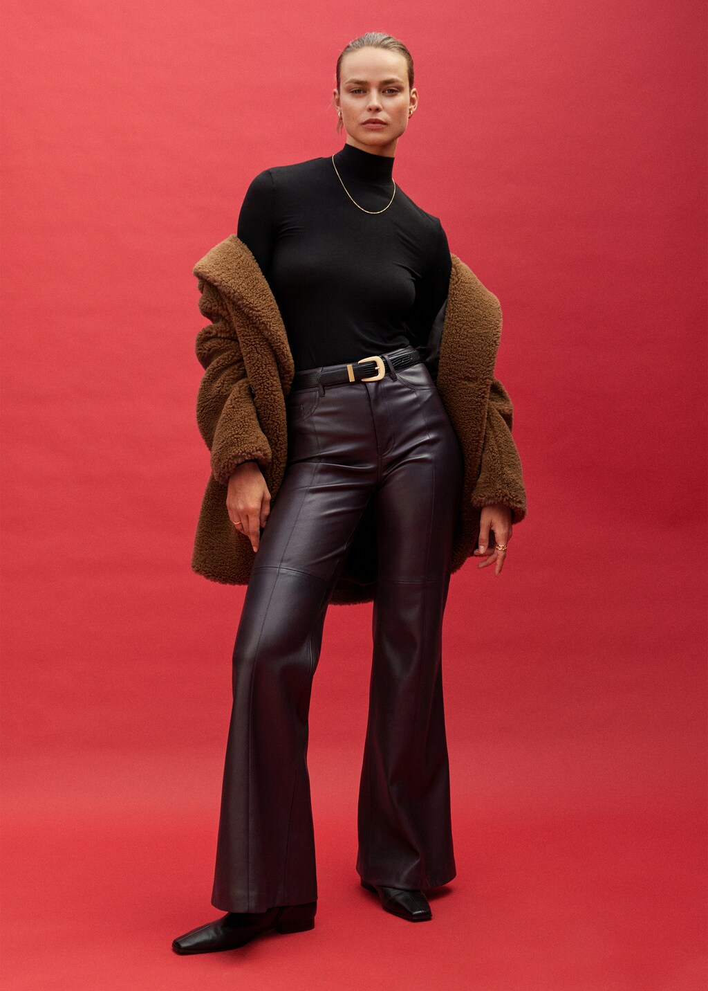 Wide leg faux leather pants - Details of the article 5