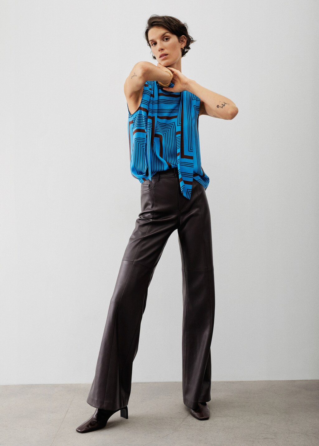 Wide leg faux leather pants - Details of the article 6