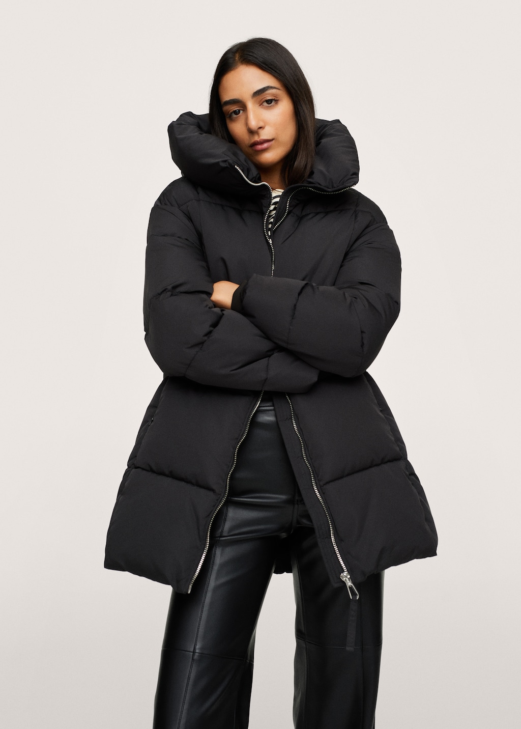 Hood quilted coat - Medium plane