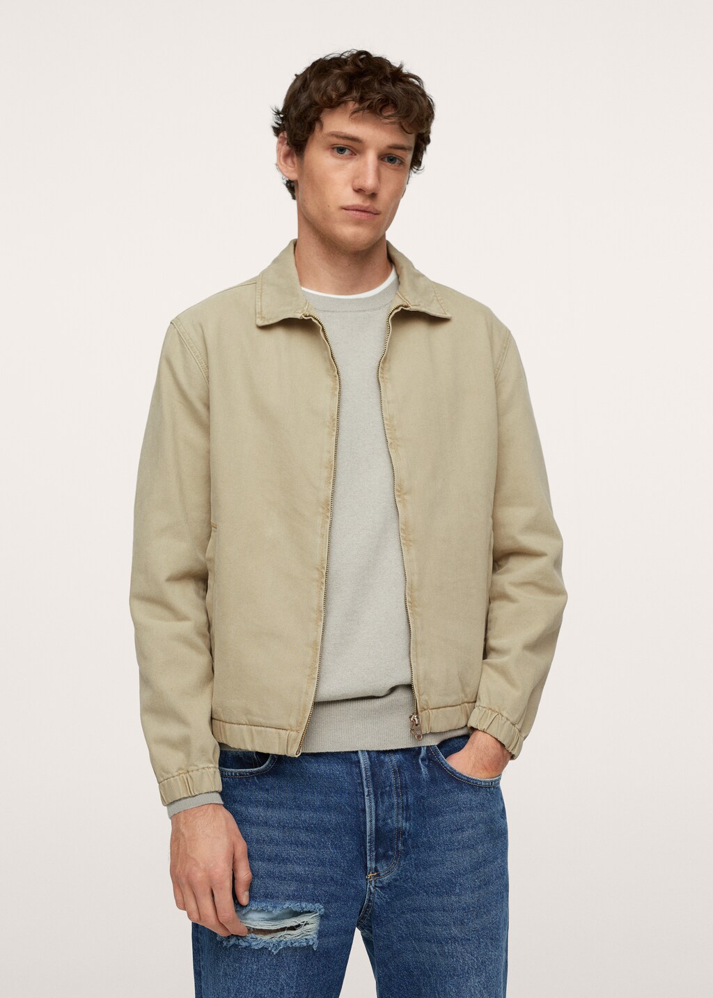 Denim jacket with zipper - Medium plane