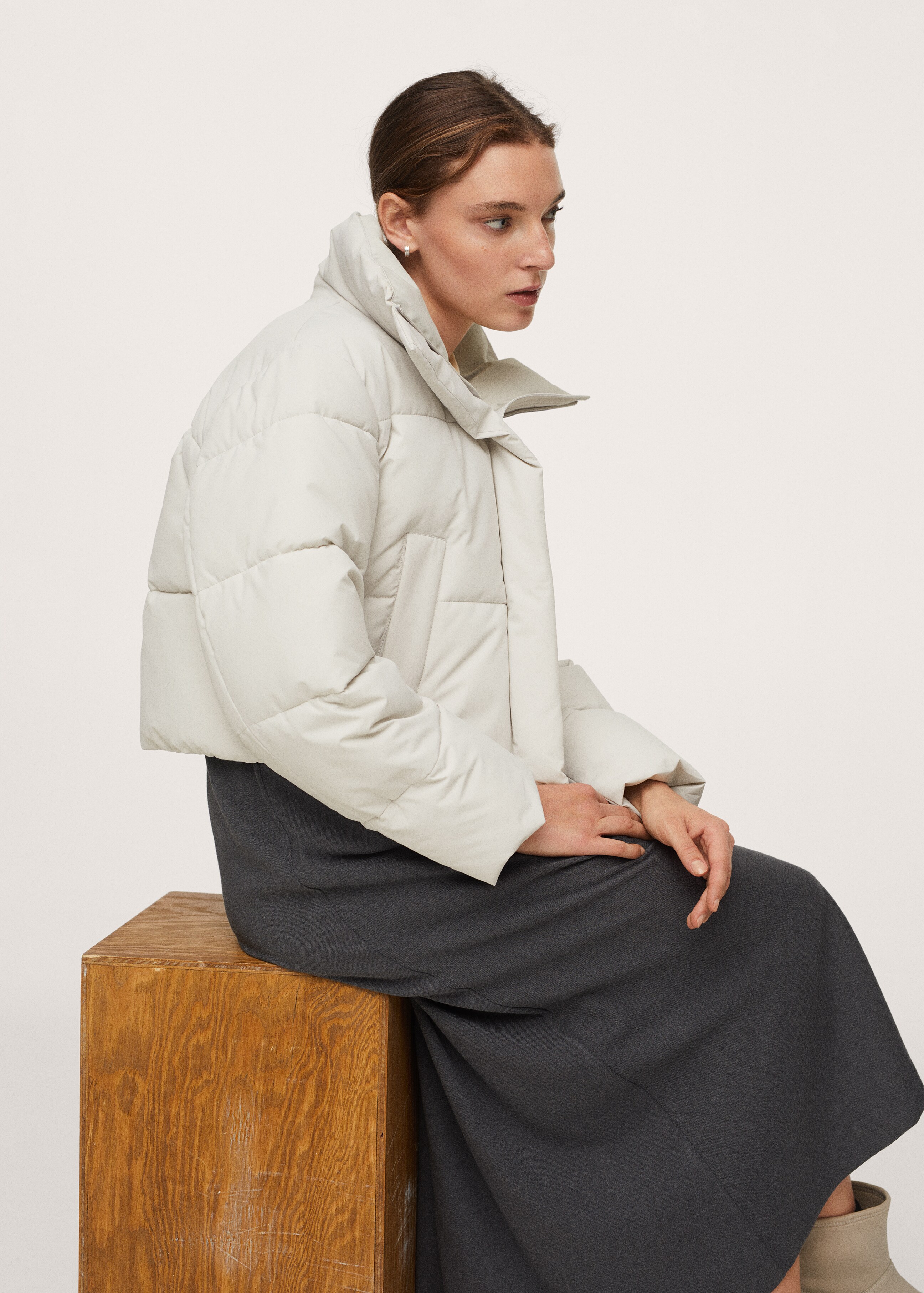 Cropped padded anorak - Details of the article 3
