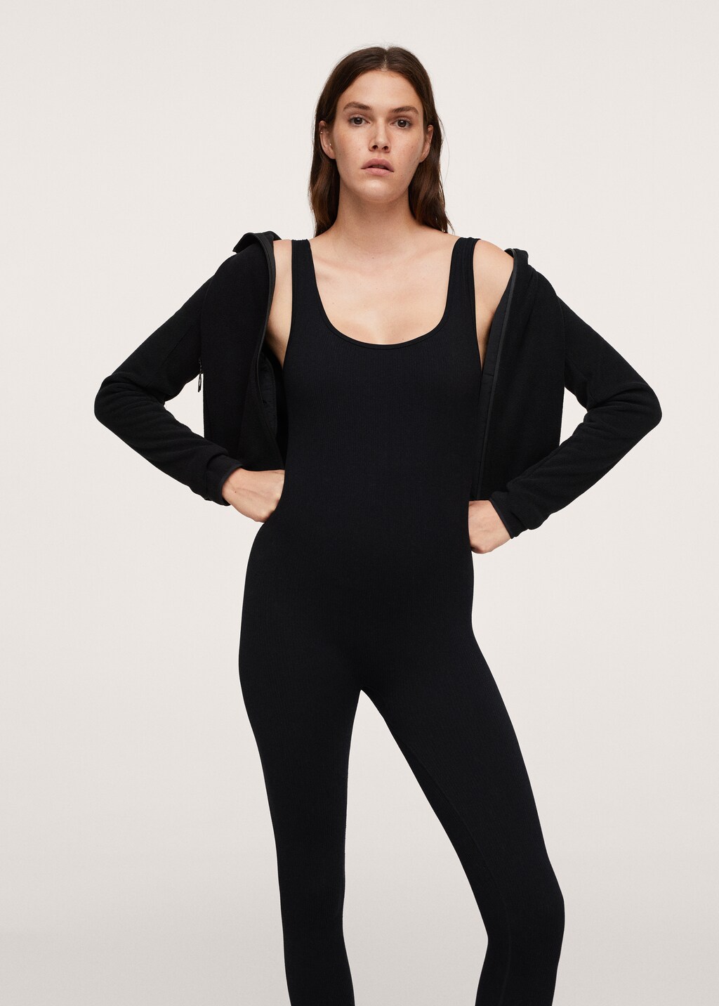 Lange stretch jumpsuit - Middenvlak