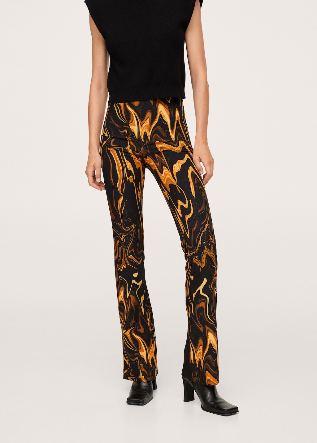 Marble-print trousers - Medium plane