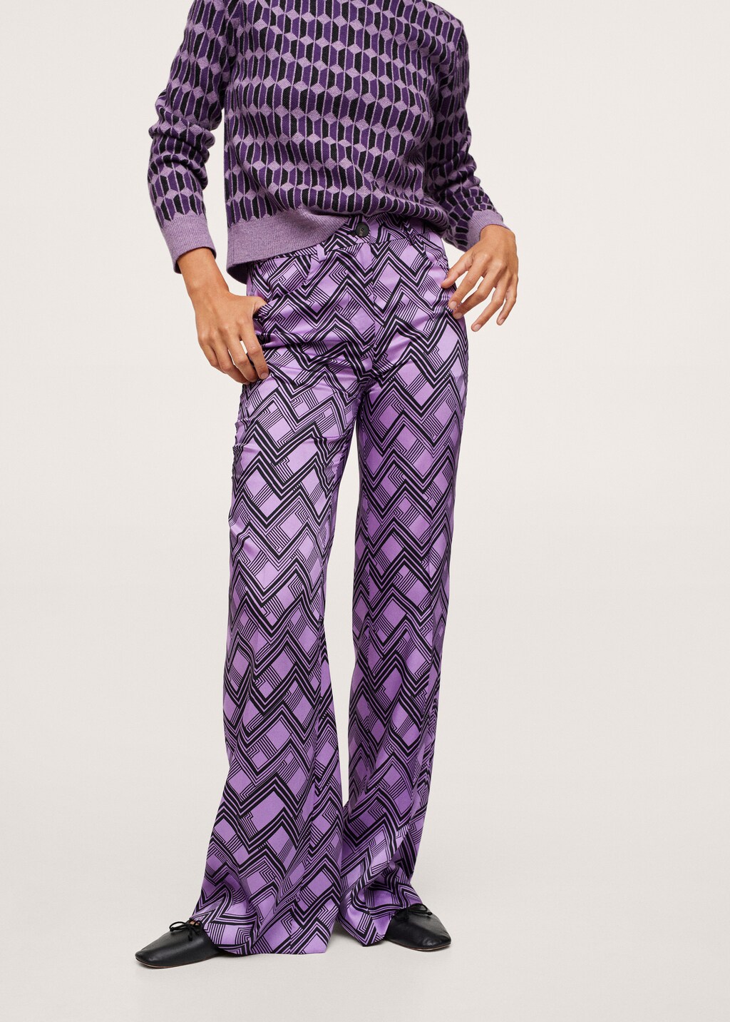 Geometric print pants - Medium plane