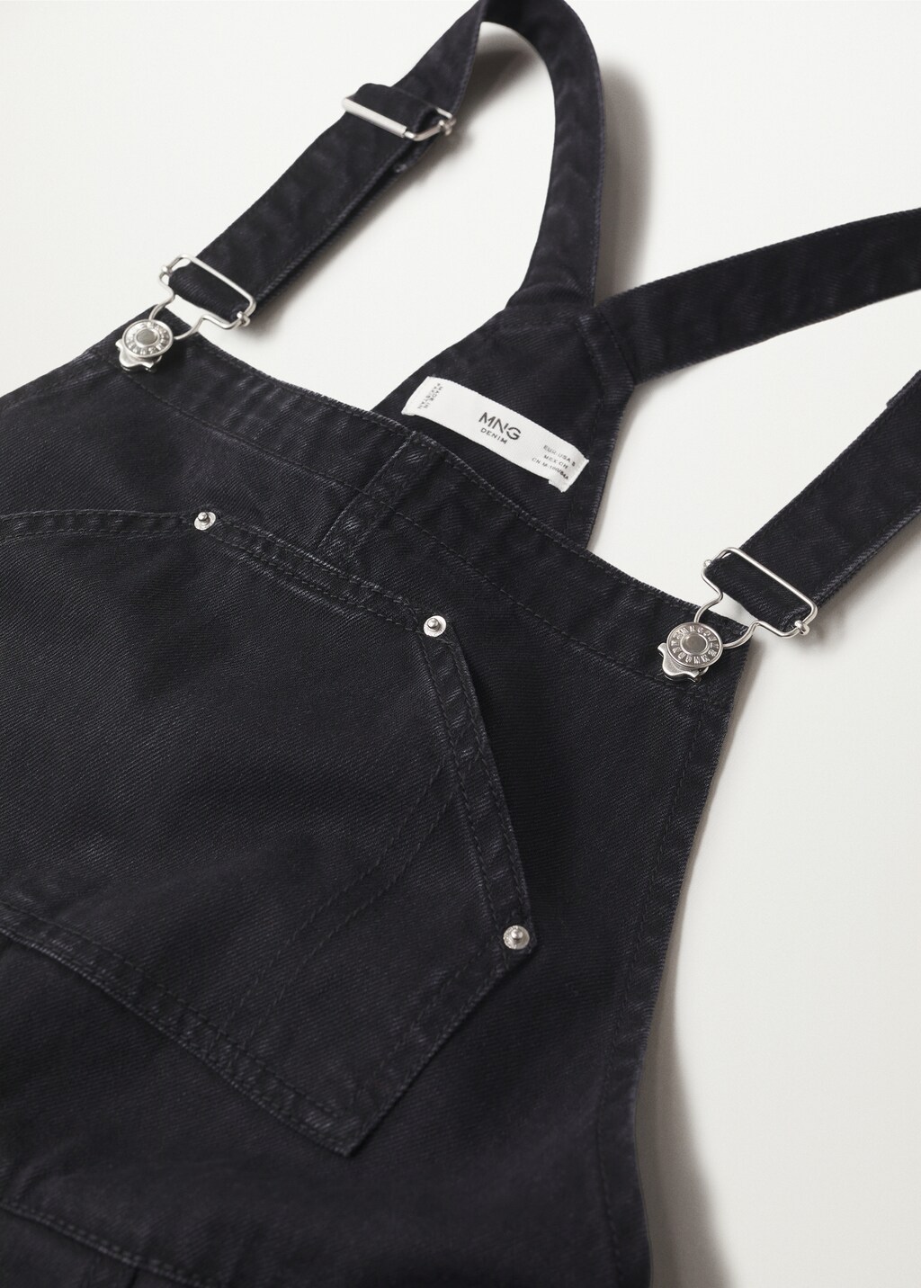 Wide-leg denim dungarees - Details of the article 8