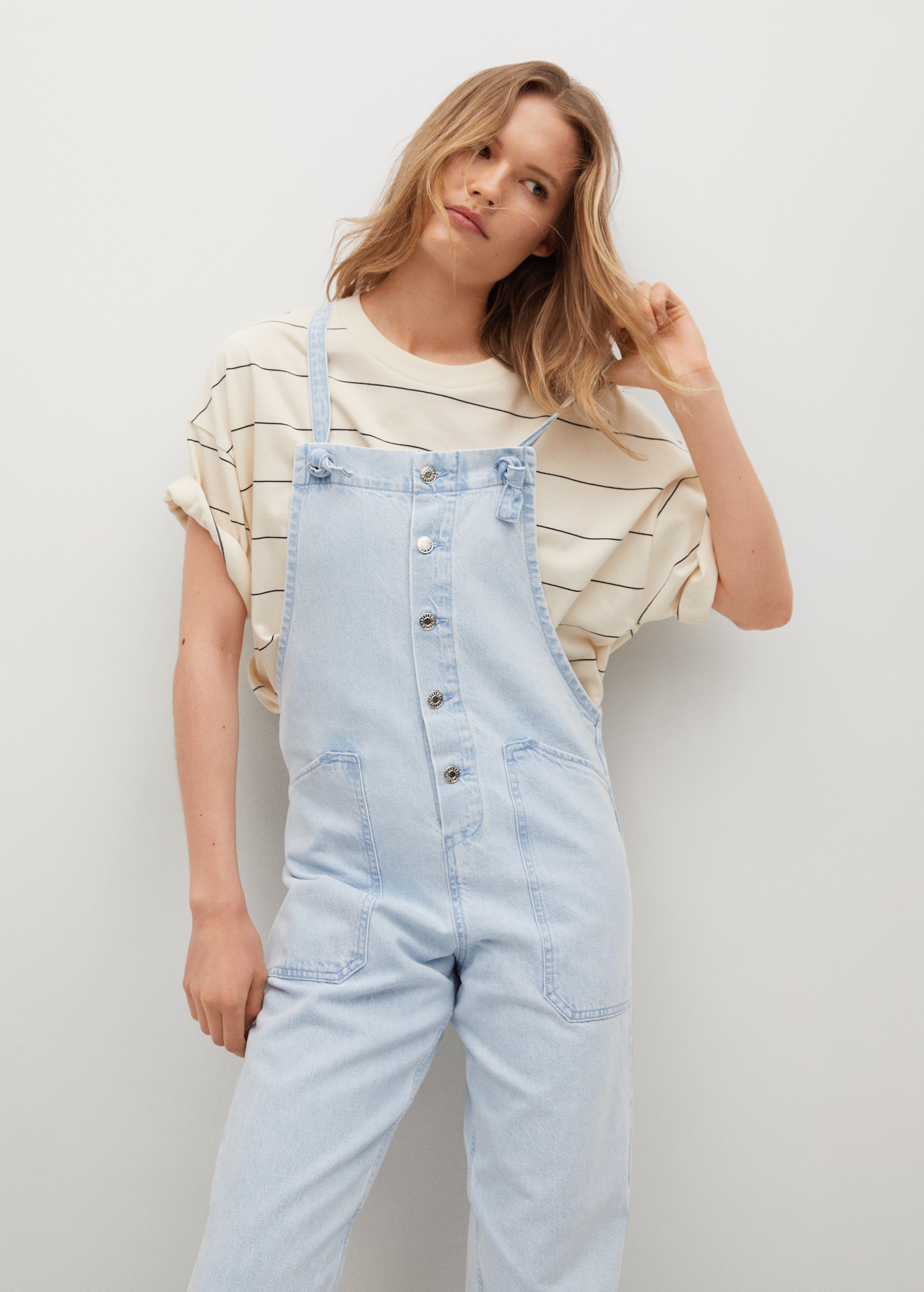 Lined denim dungarees - Medium plane