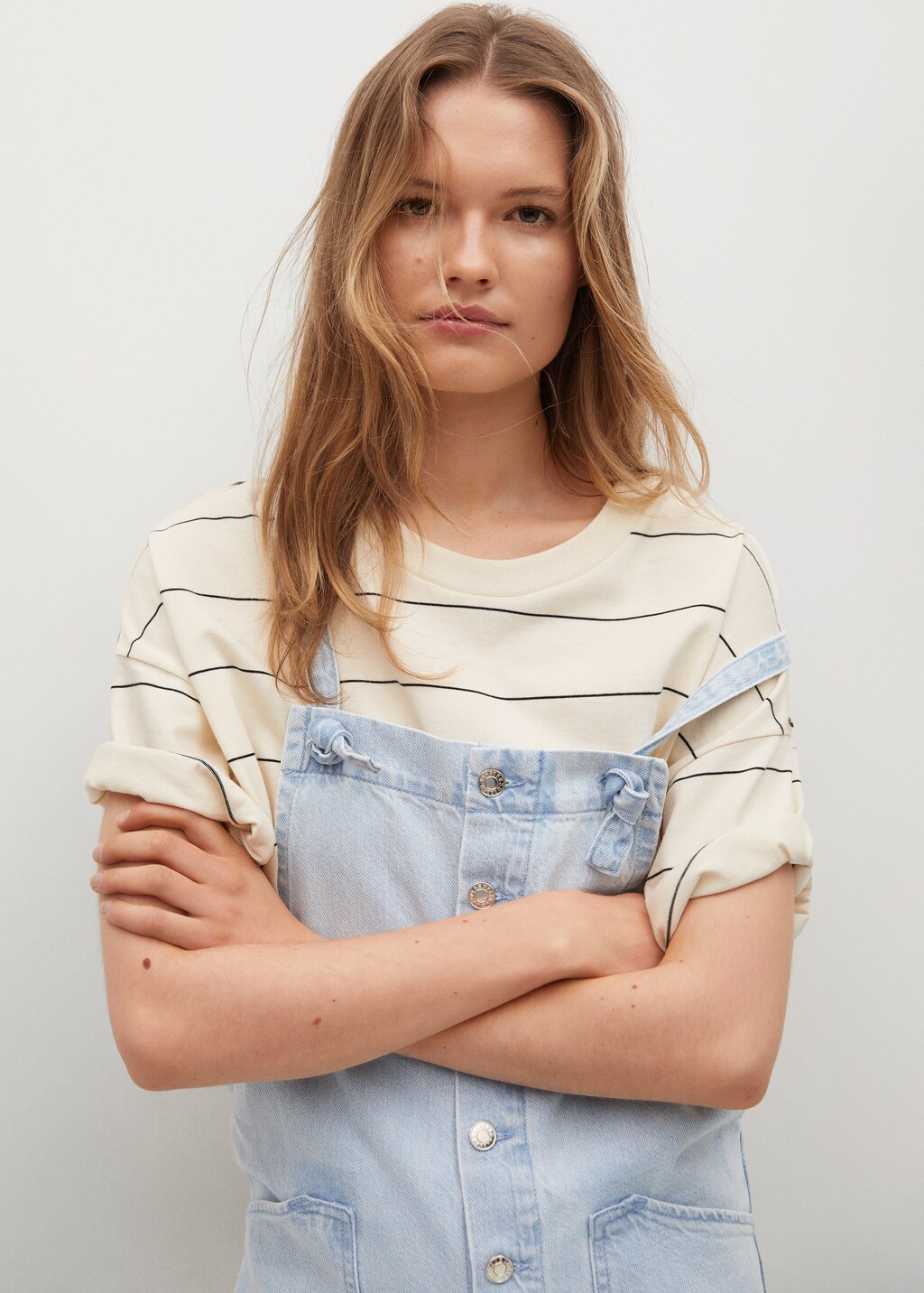 Lined denim dungarees - Details of the article 1