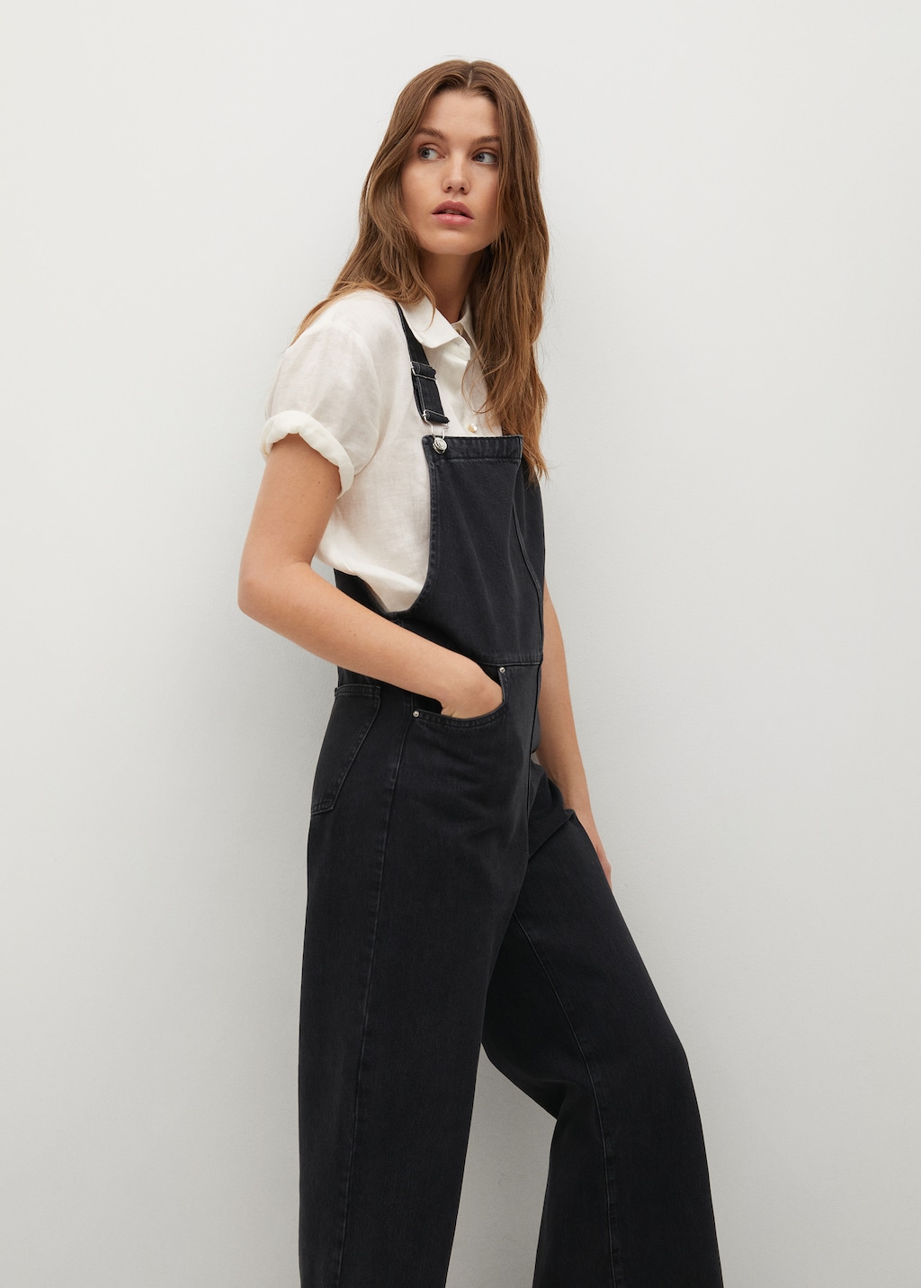 Lined denim dungarees - Details of the article 3