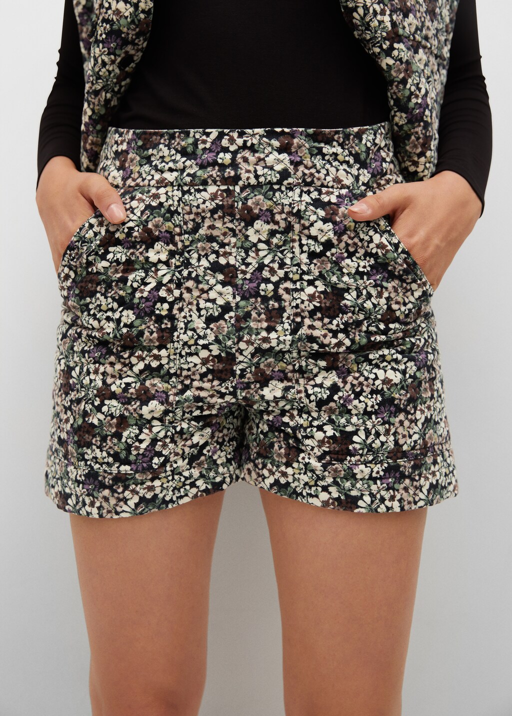 Printed cotton shorts - Medium plane