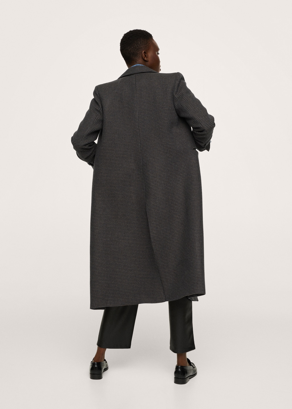 Checked wool-blend overcoat - Reverse of the article