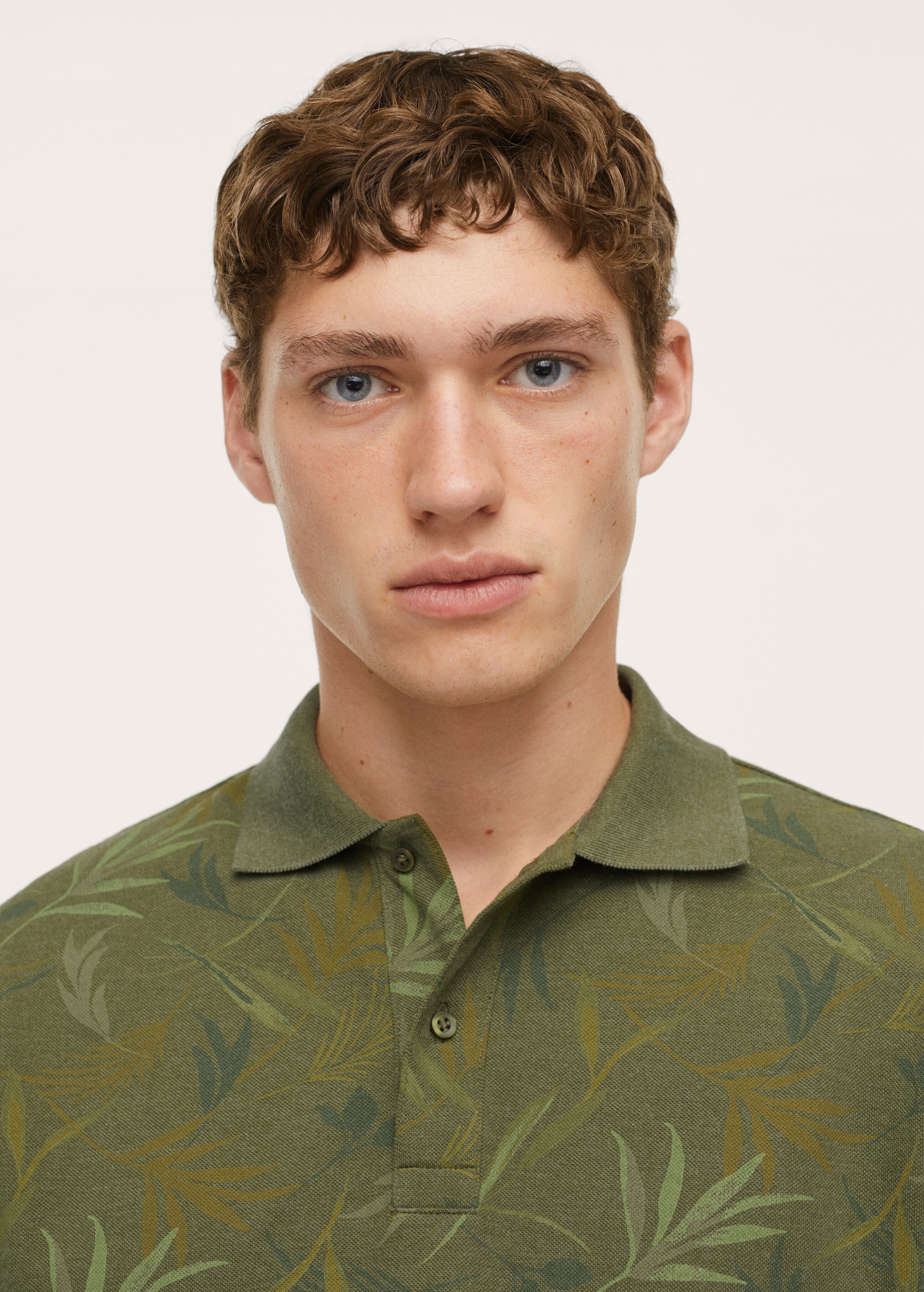 Printed cotton polo shirt - Details of the article 1