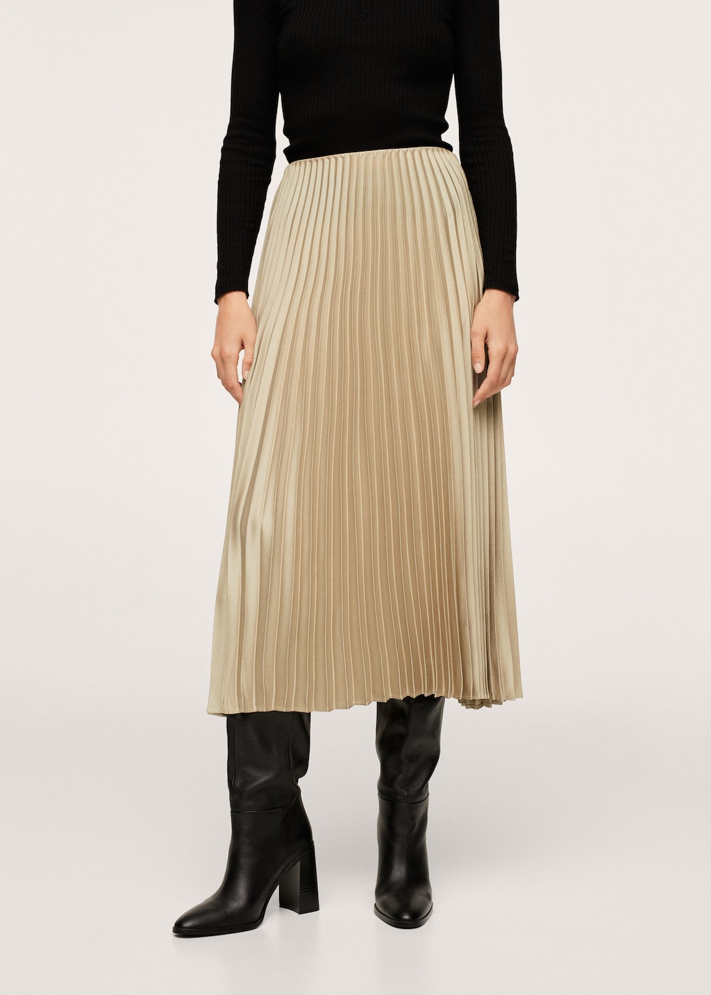 Satin pleated skirt - Medium plane