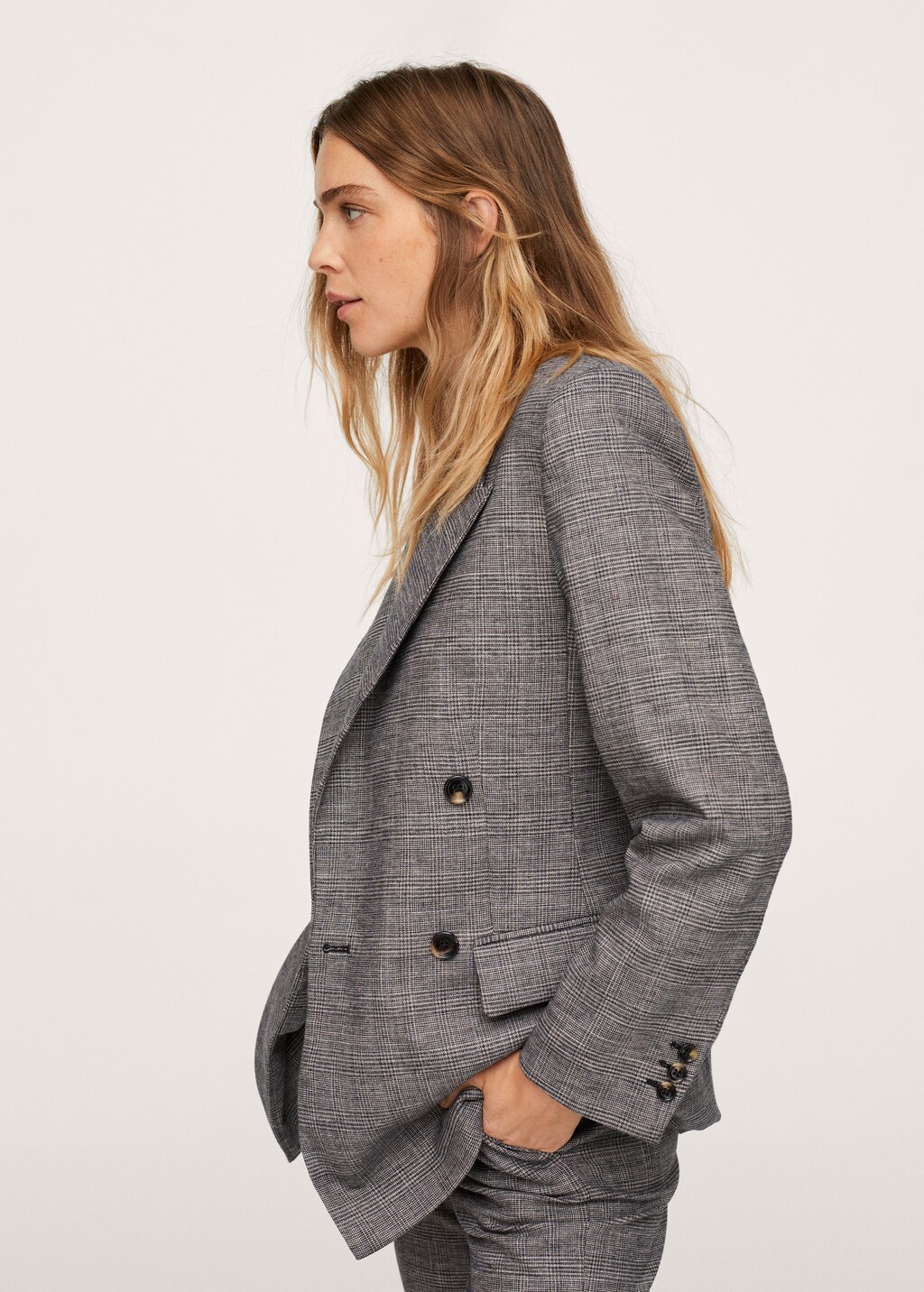 Check wool suit blazer - Details of the article 1